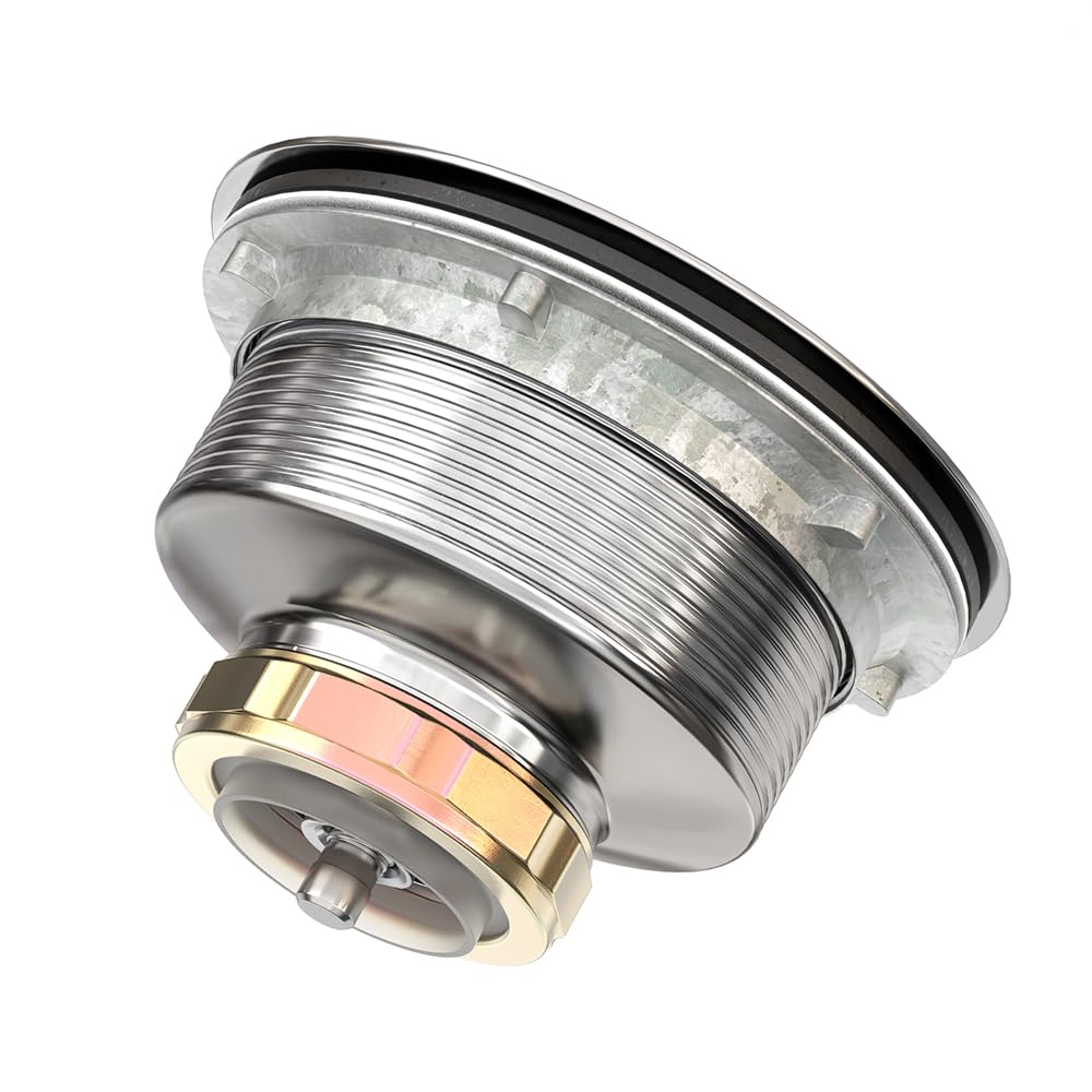 KONE 3-1/2 Inch Kitchen Sink Drain Strainer Assembly Made by All Stainless Steel with Strainer Basket/Drain Stopper  Replacement for Standard Commercial Drains