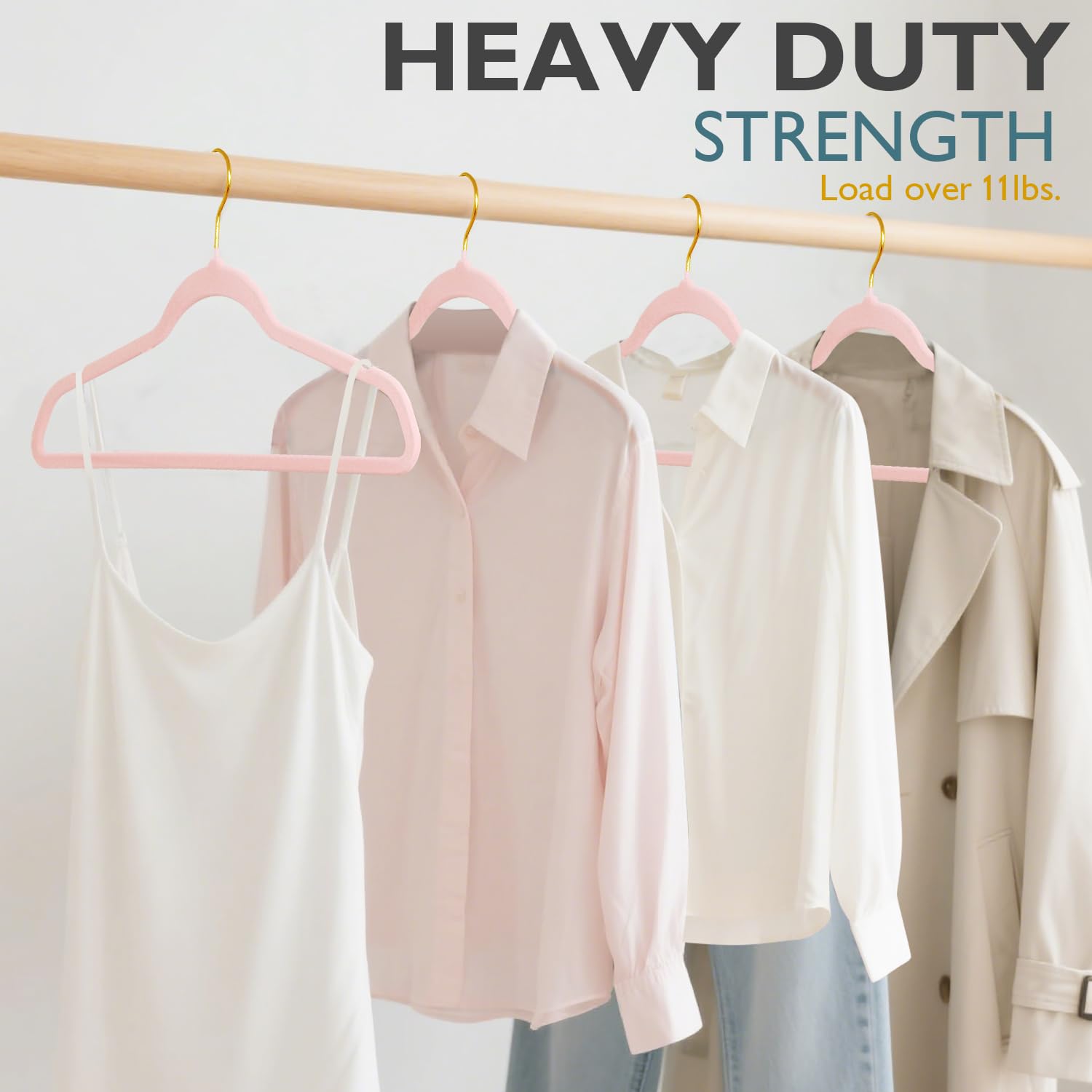 ManGotree Velvet Hangers  Coat&Suite Hangers  No-Slip Hangers  Ultra-Slim Space Saving Hangers  Sturdy&Durable Clothes Hangers  360 Swivel Golden-Plated Hook  36 Pack (Light Pink)