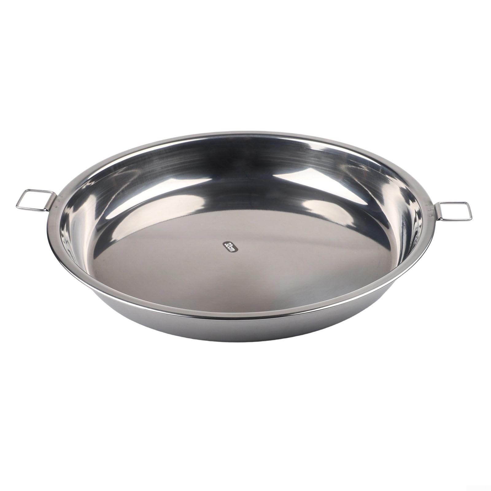 Yunnesdre Stainless Steel Pizza Pan with Handle, 2638cm Grill Tray for Oven Camping, Metal Plate for Even Cooking(32cm)