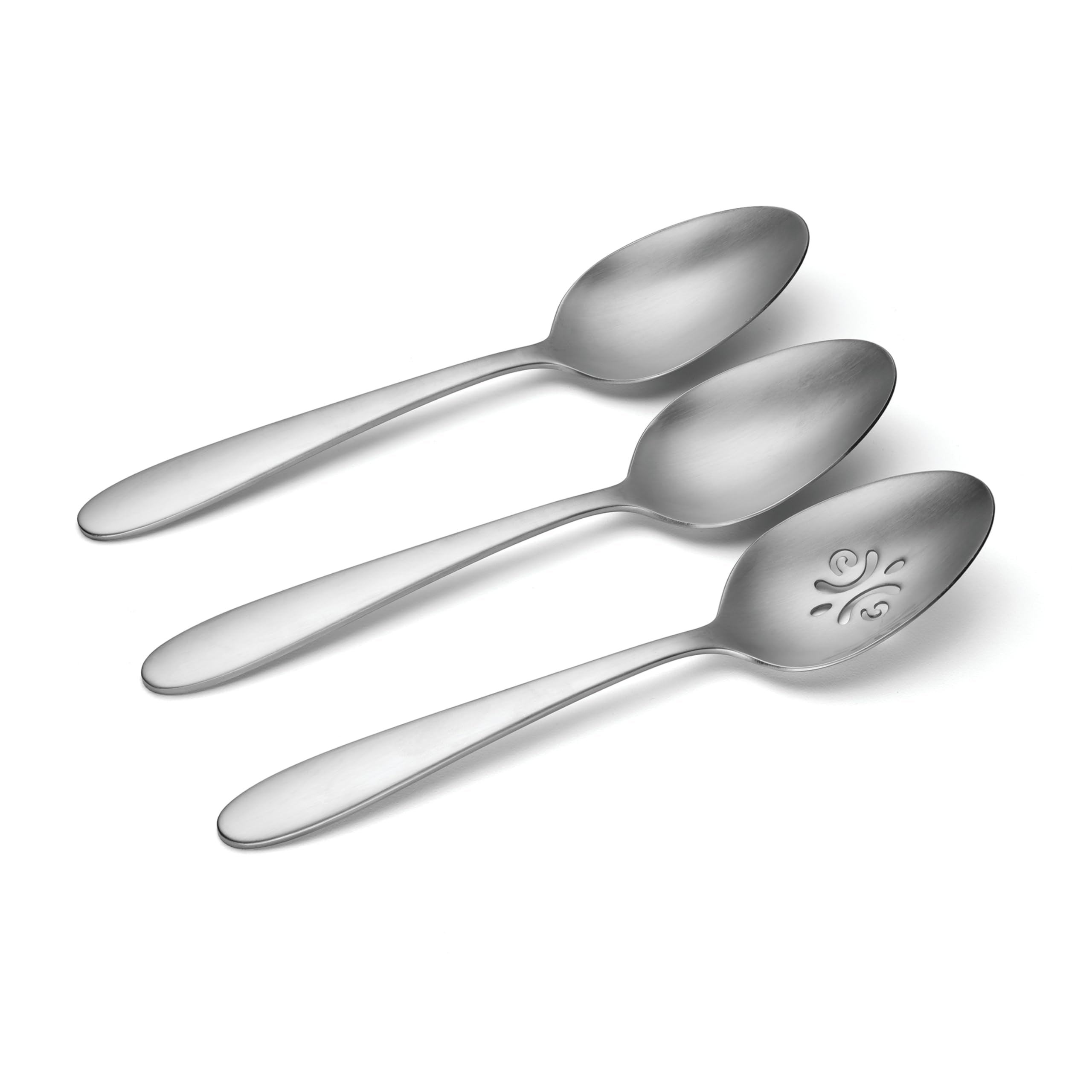 Oneida Vale Set Of 3 Serving Spoons, Silver
