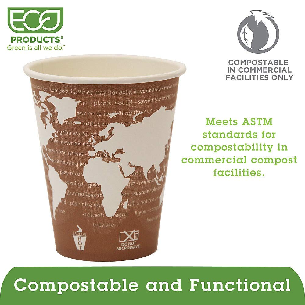 Ecpepbhc8Wa - Eco-Products,Inc. World Art Renewable Resource Compostable Hot Drink Cups, 8 Oz, Plum