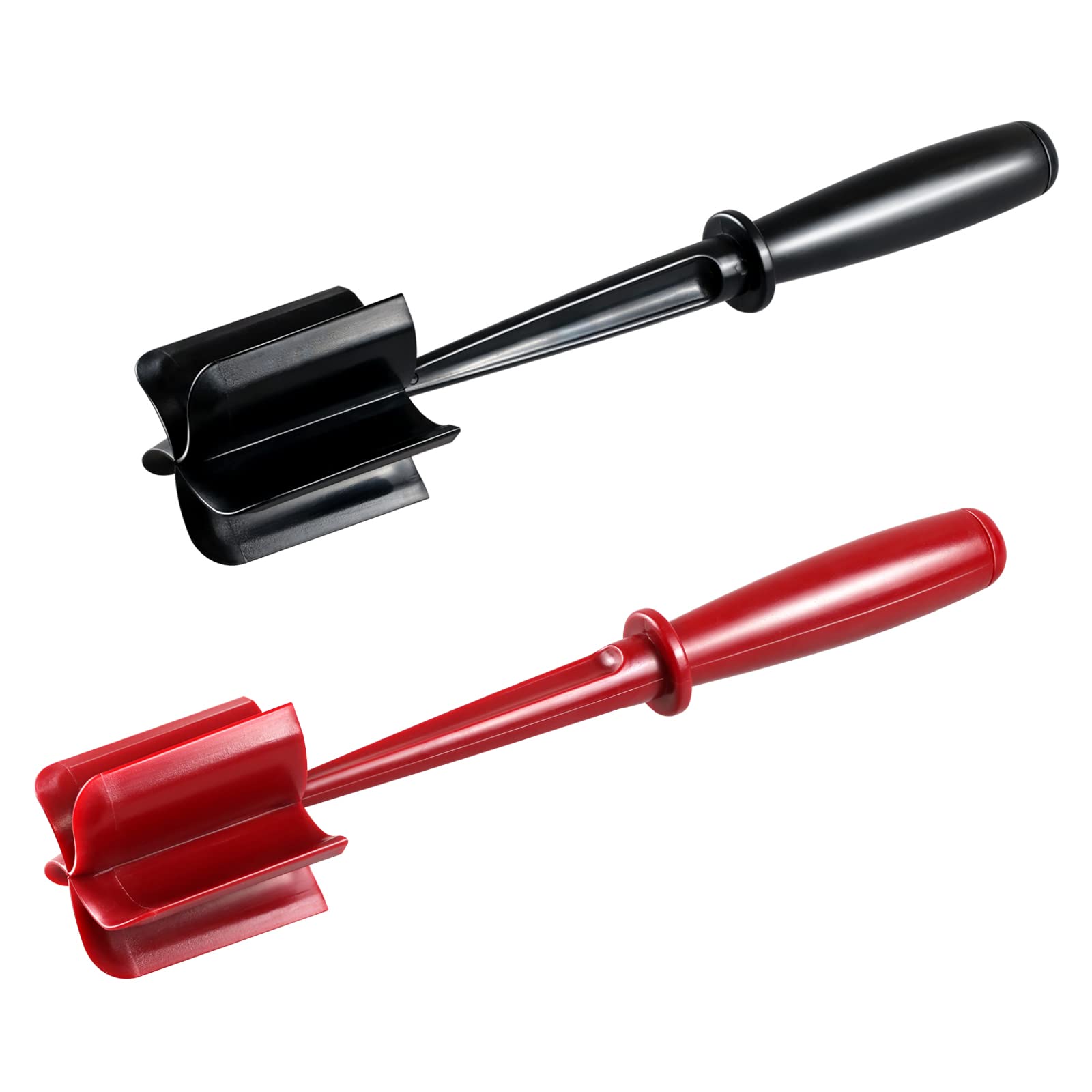 Kewjug 2 Pack Multifunctional Meat Masher ,Hamburger Chopper, Potato Masher,Ground Beef, Kitchen Tool (Black&Red)