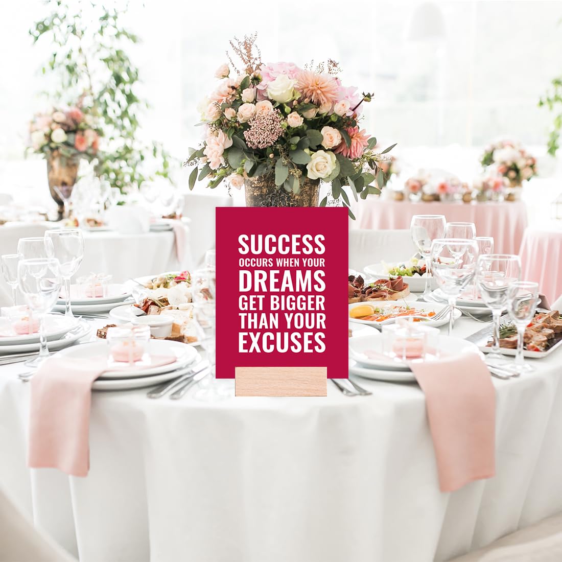 Andaz Press Motivational Wall Art, Success Occurs When Your Dreams Get Bigger Than Your Excuses, 8.5X11-Inch Inspirational Succe