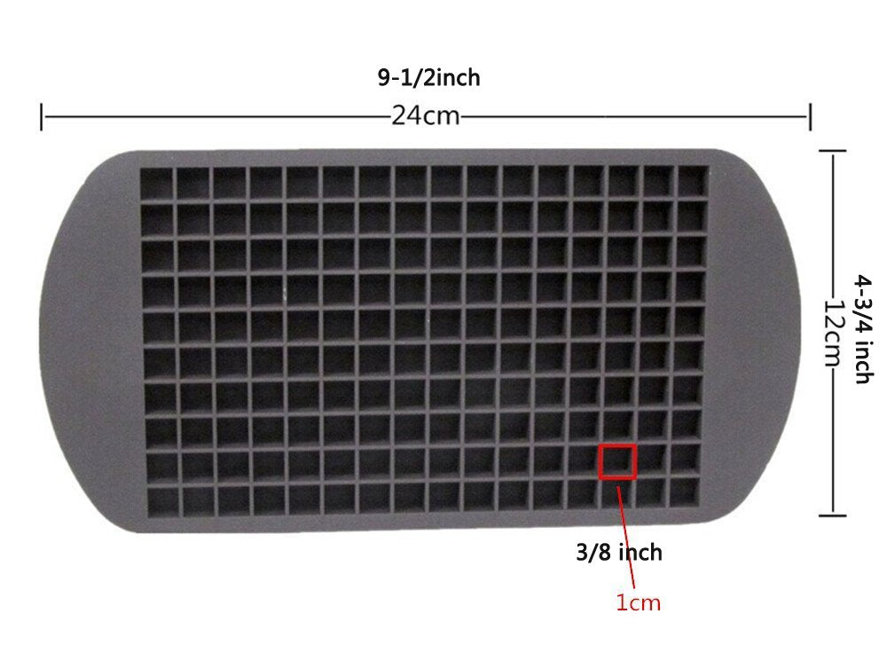 Yueton 160 Tray Silicone Frozen Mini Cube Ice Mold Candy Chocolate Jelly Mold (Dark Brown)