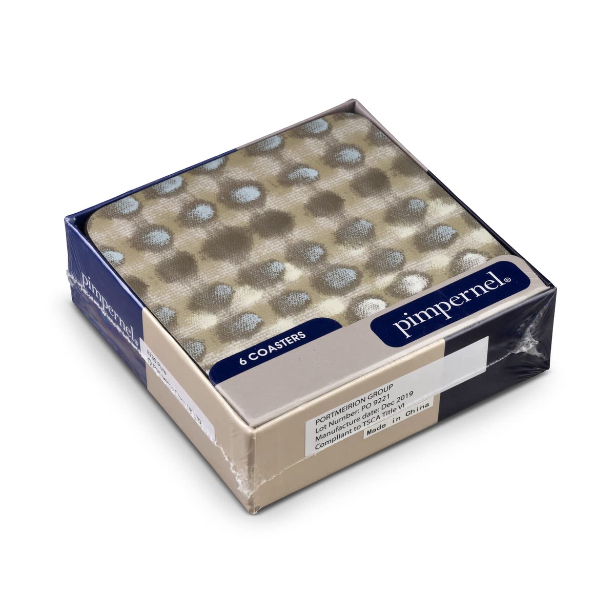 Pimpernel Pure Collection Coasters | Set Of 6 | Cork Backed Board | Heat And Stain Resistant | Drinks Coaster For Tabletop Prote