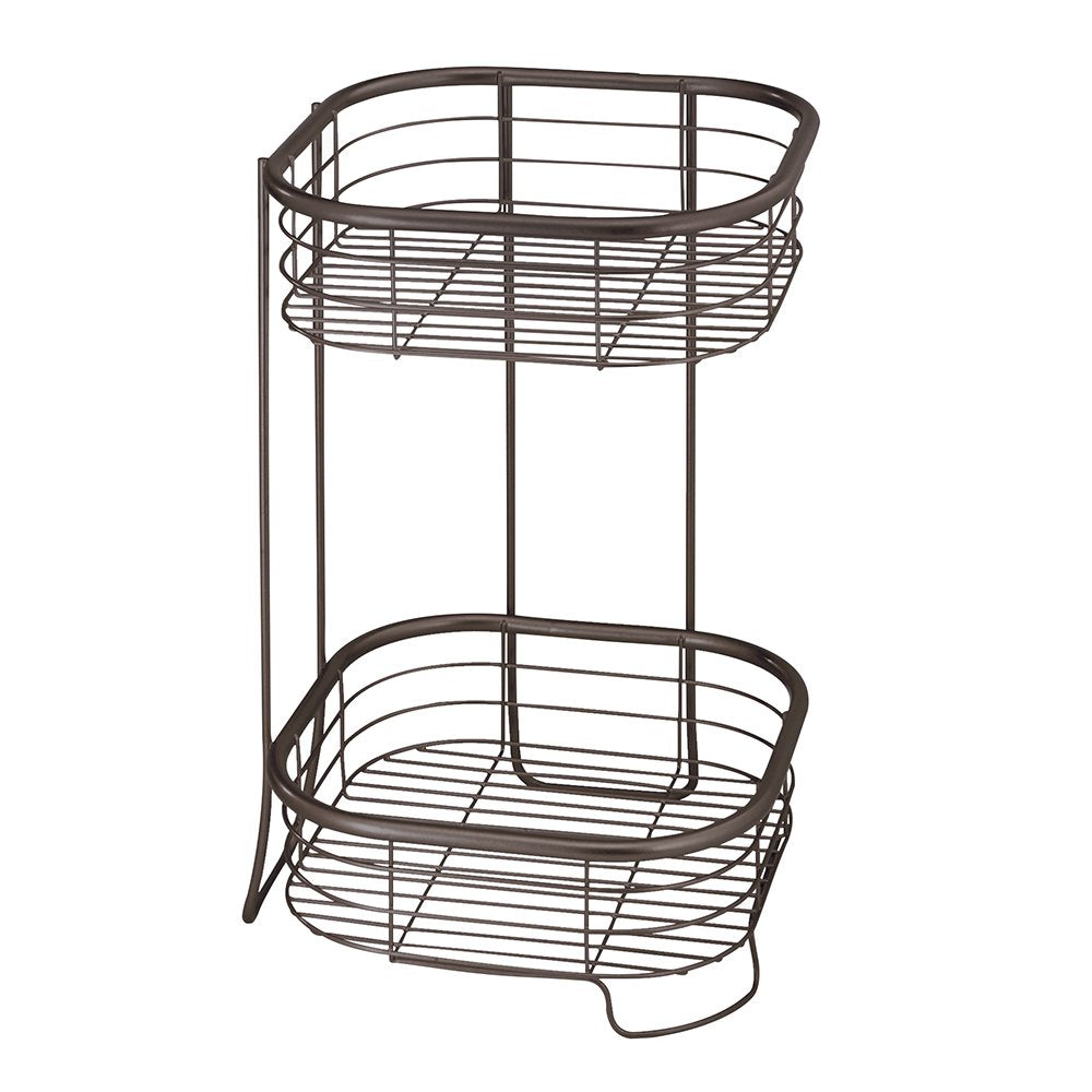 Idesign Forma Free Standing Bathroom Or Shower Storage Shelves For Towels, Soap, Shampoo, Lotion, Accessories - 2 Tier, Bronze