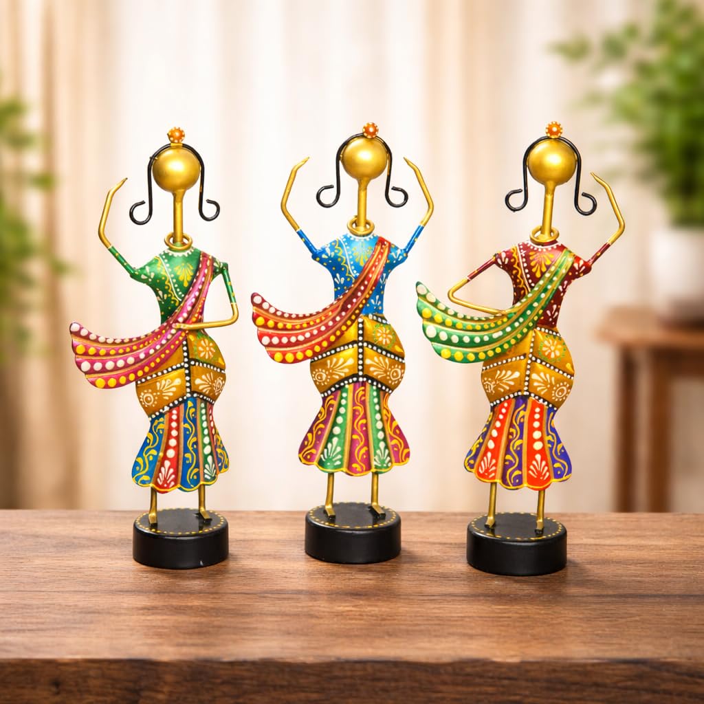 Craftvatika Home Decoration Items For Living Room, Rajasthani Dancing Lady Showpiece, Aesthetic Home Decor For Living Room Table