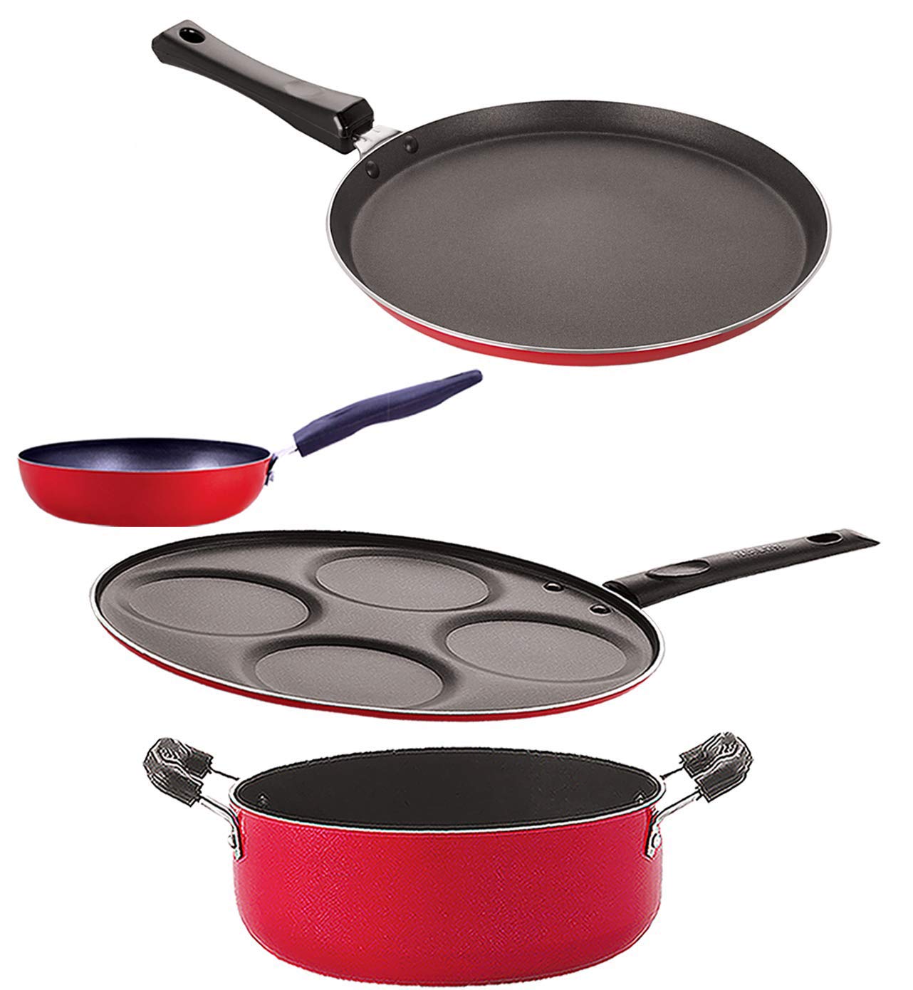 Nirlon Cookware Aluminium Non Stick Gift Cooking Set Of 4 Pieces (Ft13_Cvg_Up4_Cs24)