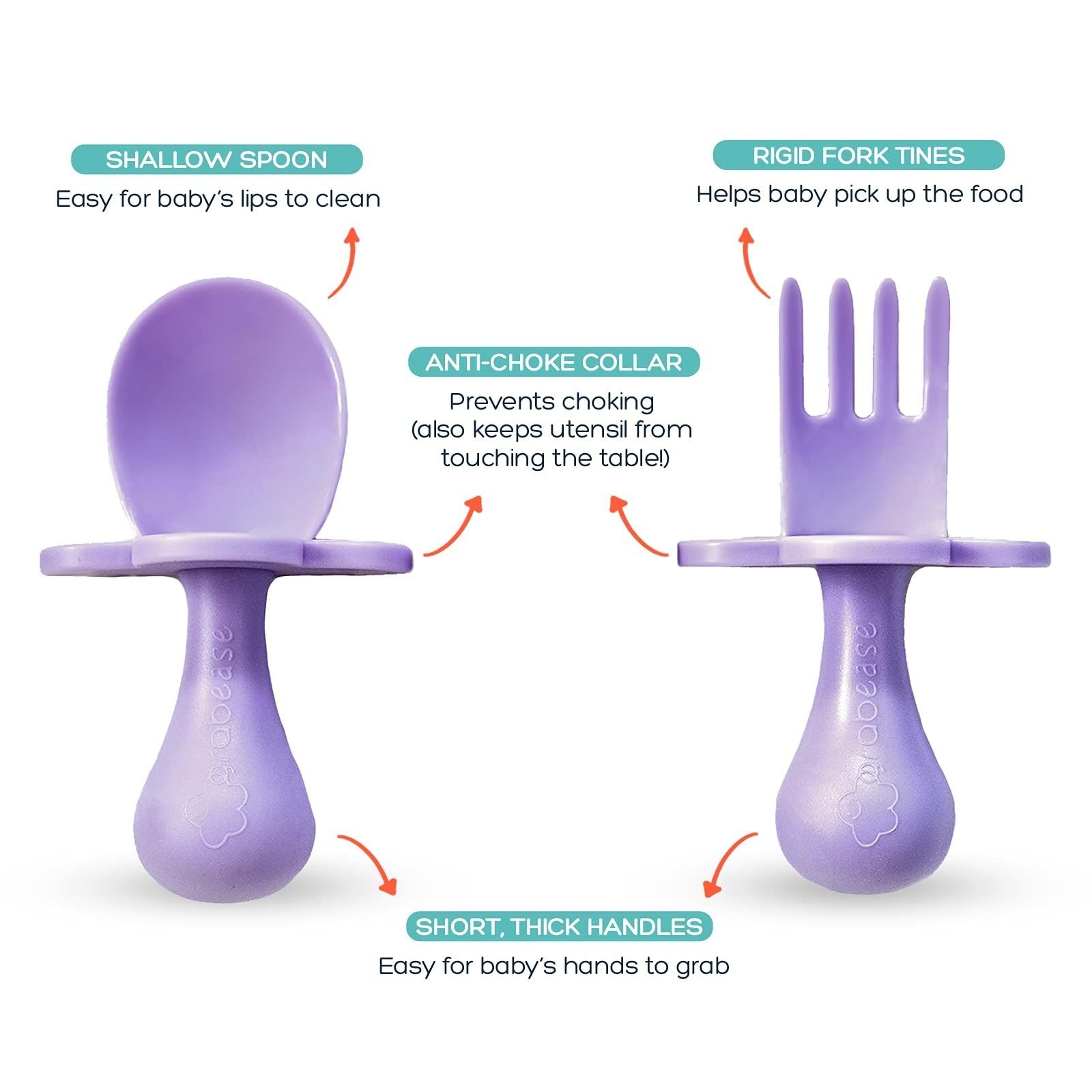 Grabease Toddler Forks Baby Feeding Set Baby Utensils Baby Fork, Plastic - BPA-Free & Phthalate-Free for Baby & Toddler, 1 Set,