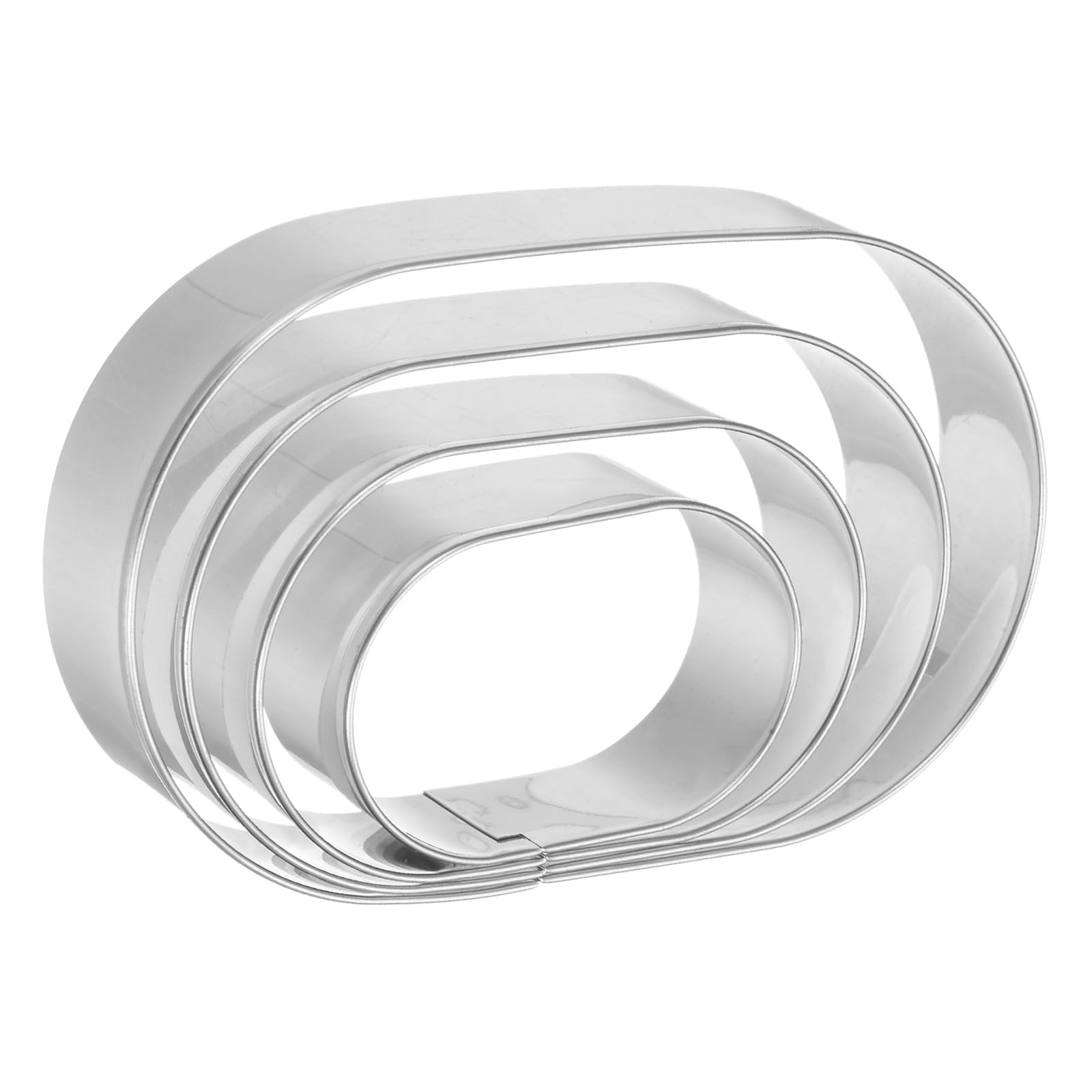 HARFINGTON Oval Cookie Cutter Set Assorted Sizes Stainless Steel Geometric Biscuit Baking Pastry Candy Cookie Cutters Molding fo