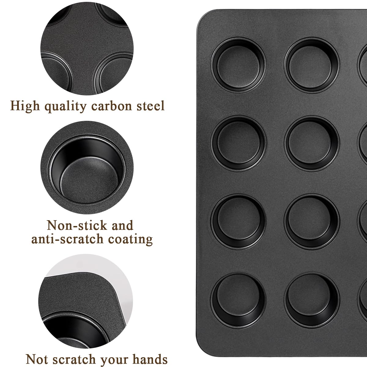 Elesinsoz 12 Cup Mini Small Muffin Cupcake Pan For Toaster Oven Air Fryer Nonstick Tiny Cake Quiche Cheesecake Tart Baking Tin T