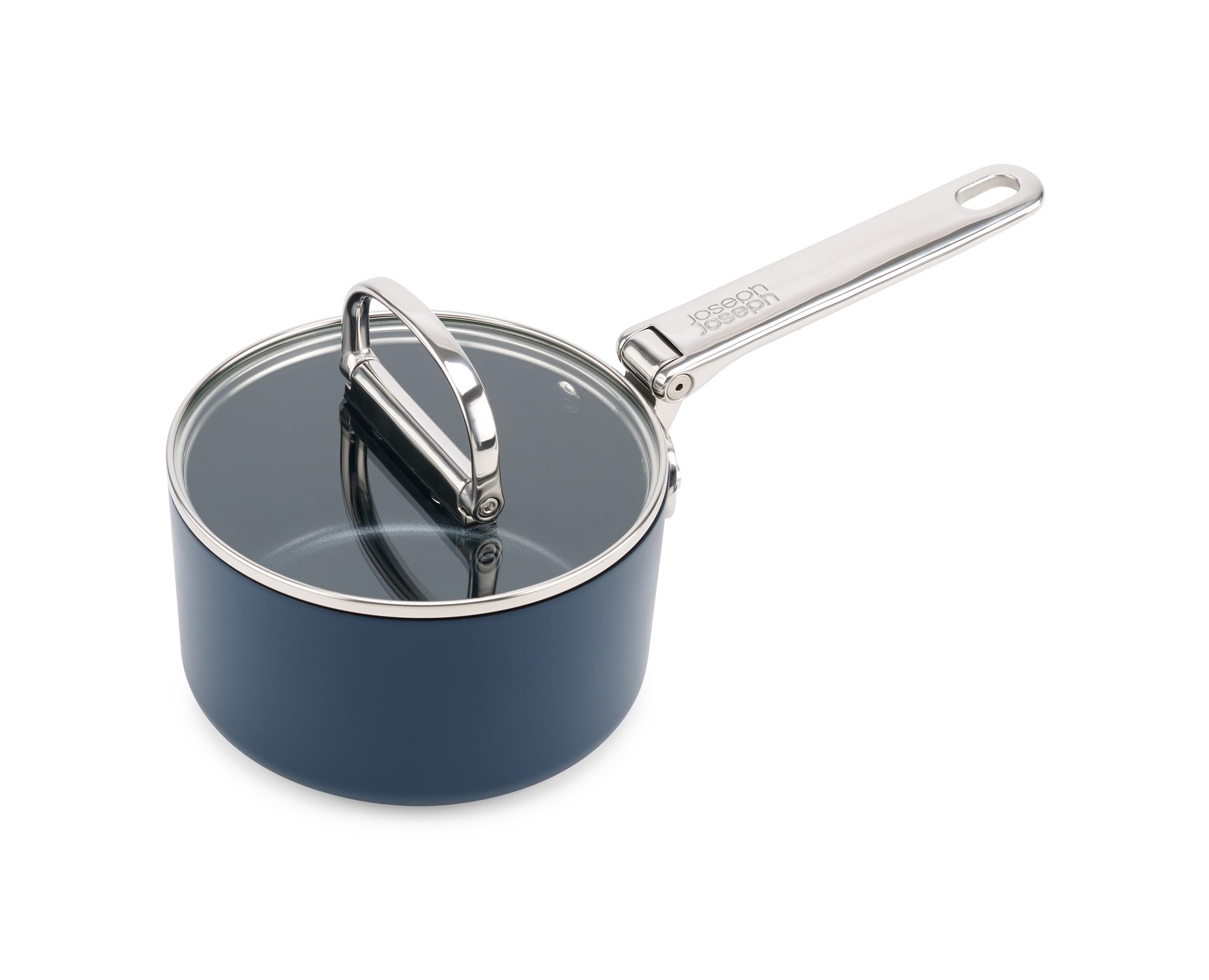 Joseph Joseph Space 1.4Qt Nonstick Saucepan With Lid & Folding Handle, Ceramic Coating, Induction & Oven Safe