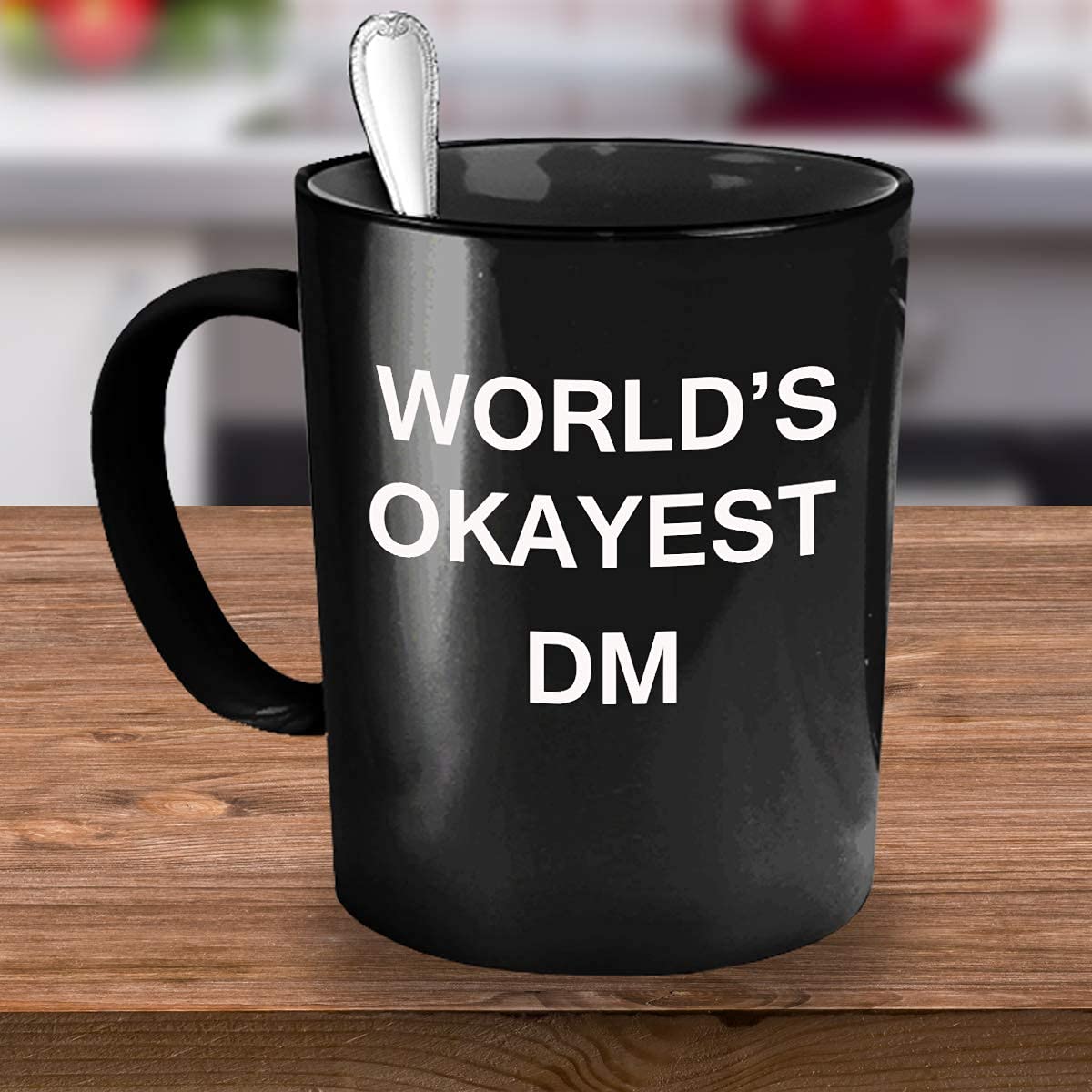 zapbest World 's Okayest Dm - Porcelain Black Funny Coffee Mug & Coffee Cup Gifts 11 OZ - Funny Inspirational and sarcasm, Gifts