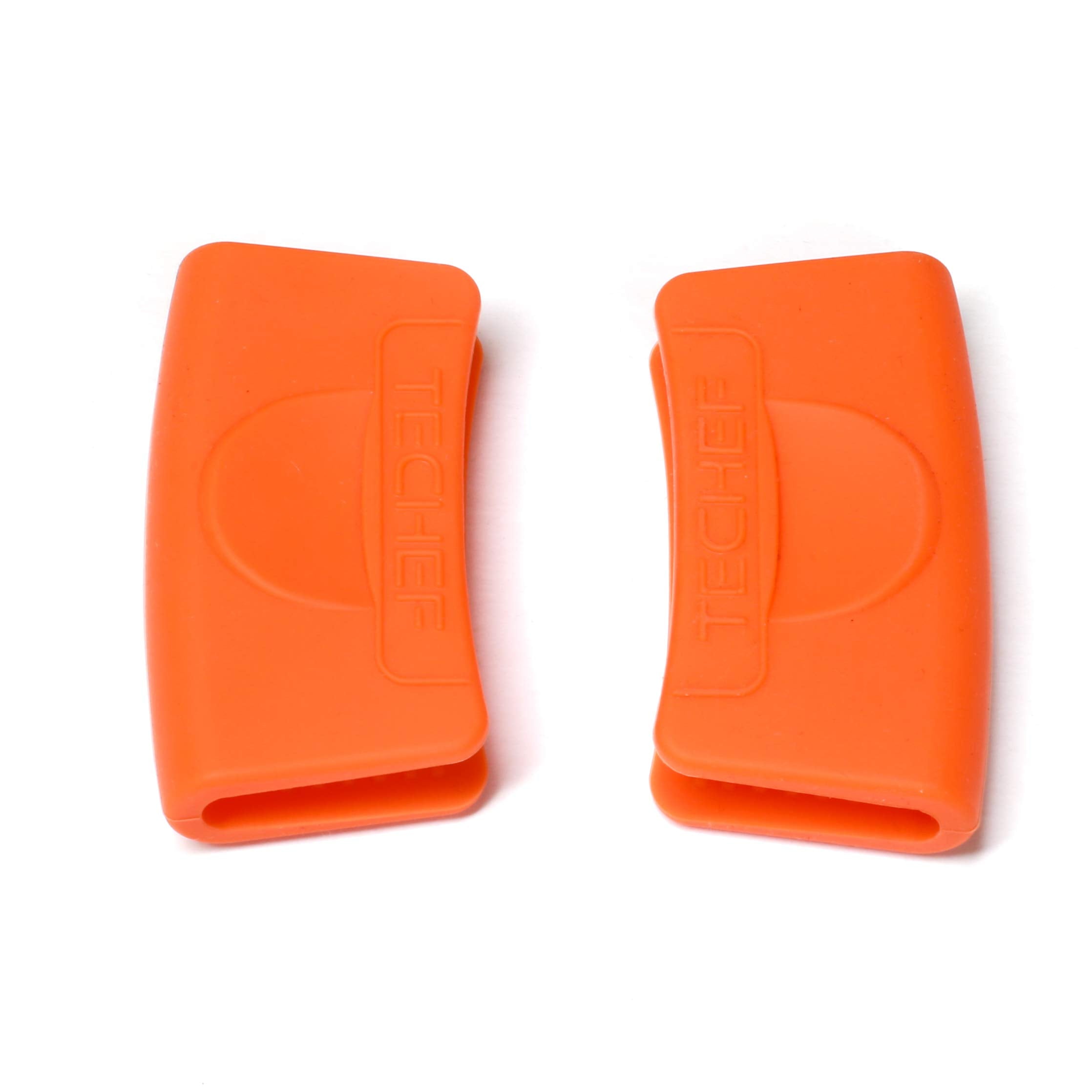Techef - Silicone Pot Holders/Pinch Grips/Oven Mitts/ (Orange, Set Of 2)/ Made In Korea
