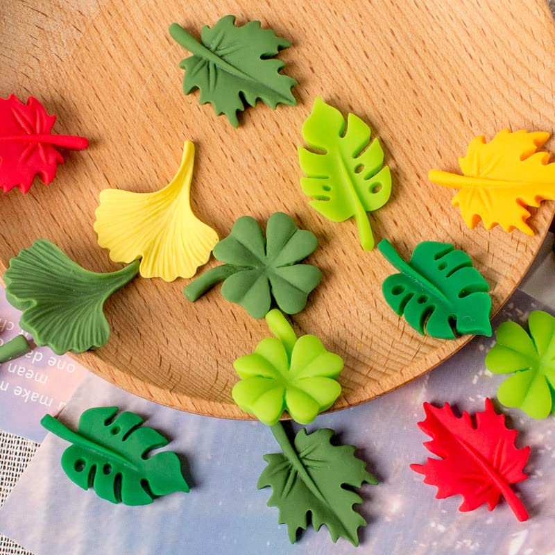 Cestony 5 Pcs Multi Cavity Mini Ginkgo Leaf Maple Leaf Turtle Back Leaf Clover Silicone Molds For Diy Cake Fondant Biscuit Cooki