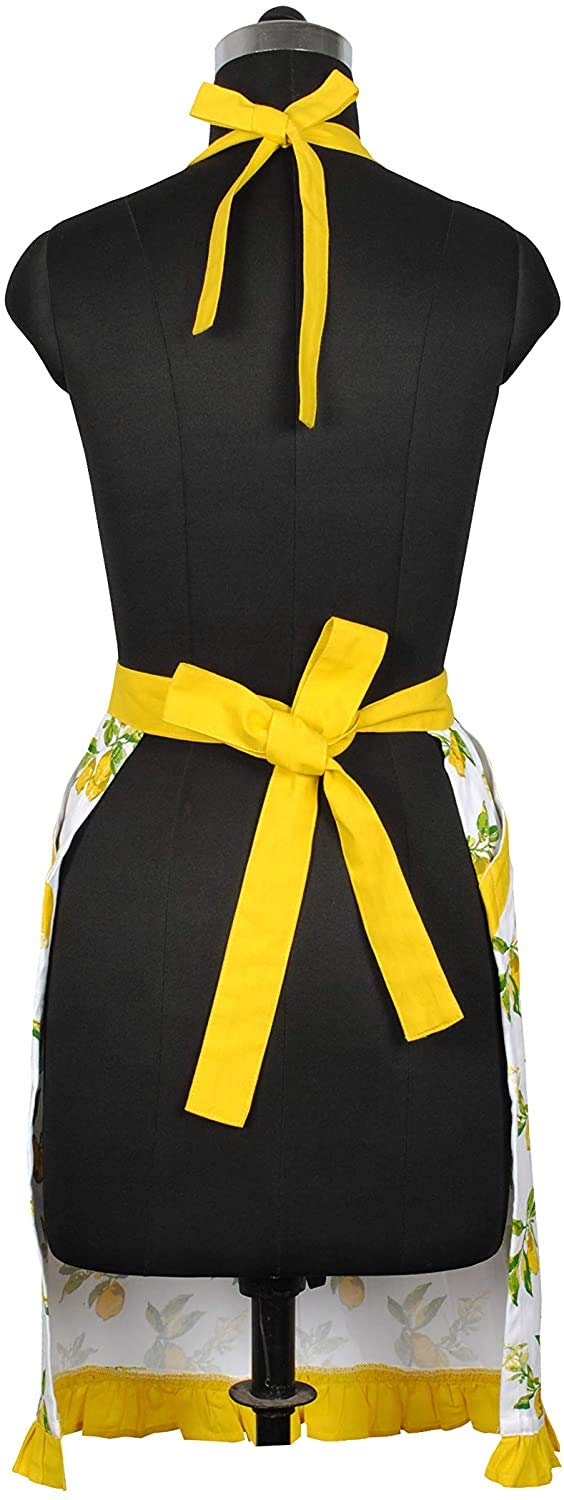 Amour Infini Kitchen Apron For Women With Pockets Cotton Printed Aprons For Baking, Gardening, Painting Reusable And Washable (2