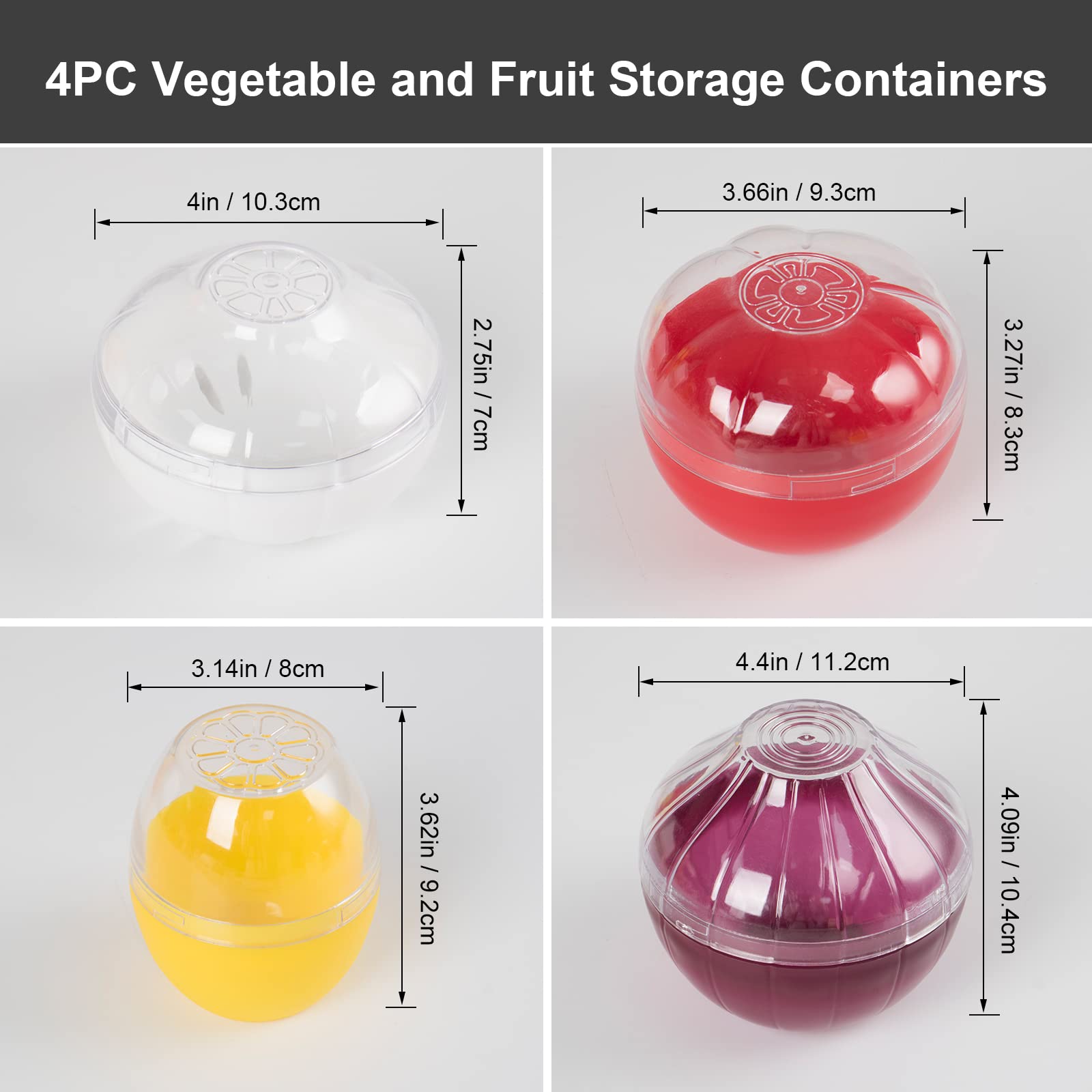 Vegetable And Fruit Storage Containers For Fridge, Bpa Free Fresh Reusable Food Savers, Onion Storage Container ?Garlic Saver?To
