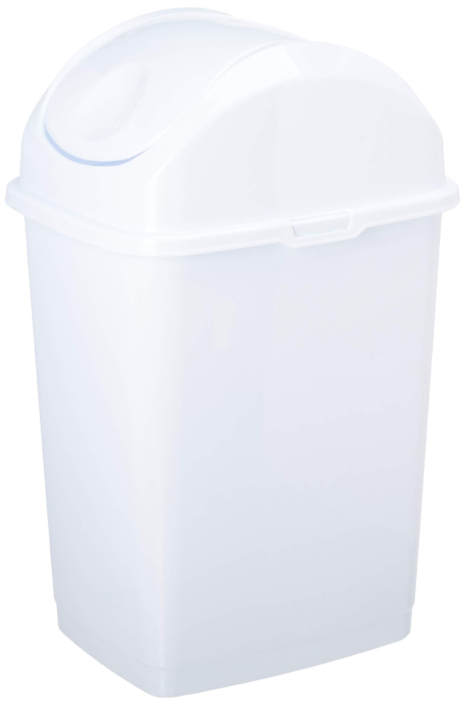 Superio Medium Trash Can With Lid 4.5 Gallon Plastic Swing Top Garbage Can Slim Waste Bin For Under Sink/Cabinet, Laundry Room,