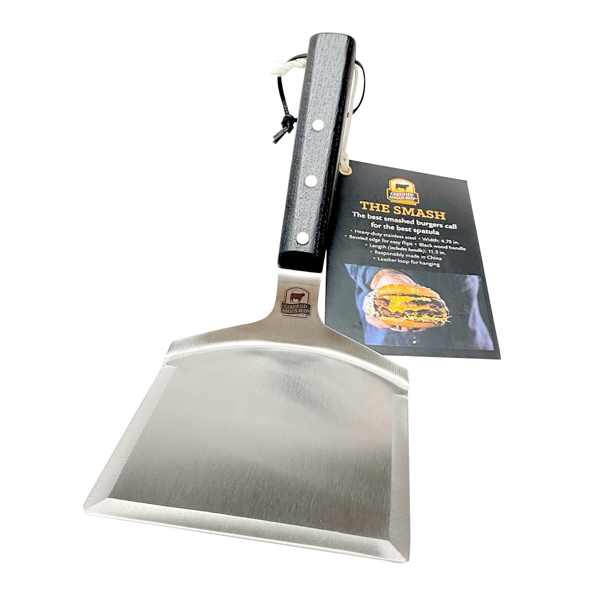 Certified Angus Beef The Smash - Big Smash Burger Spatula Heavy Duty Stainless Steel Burger Smasher Tool For Griddle Accessories