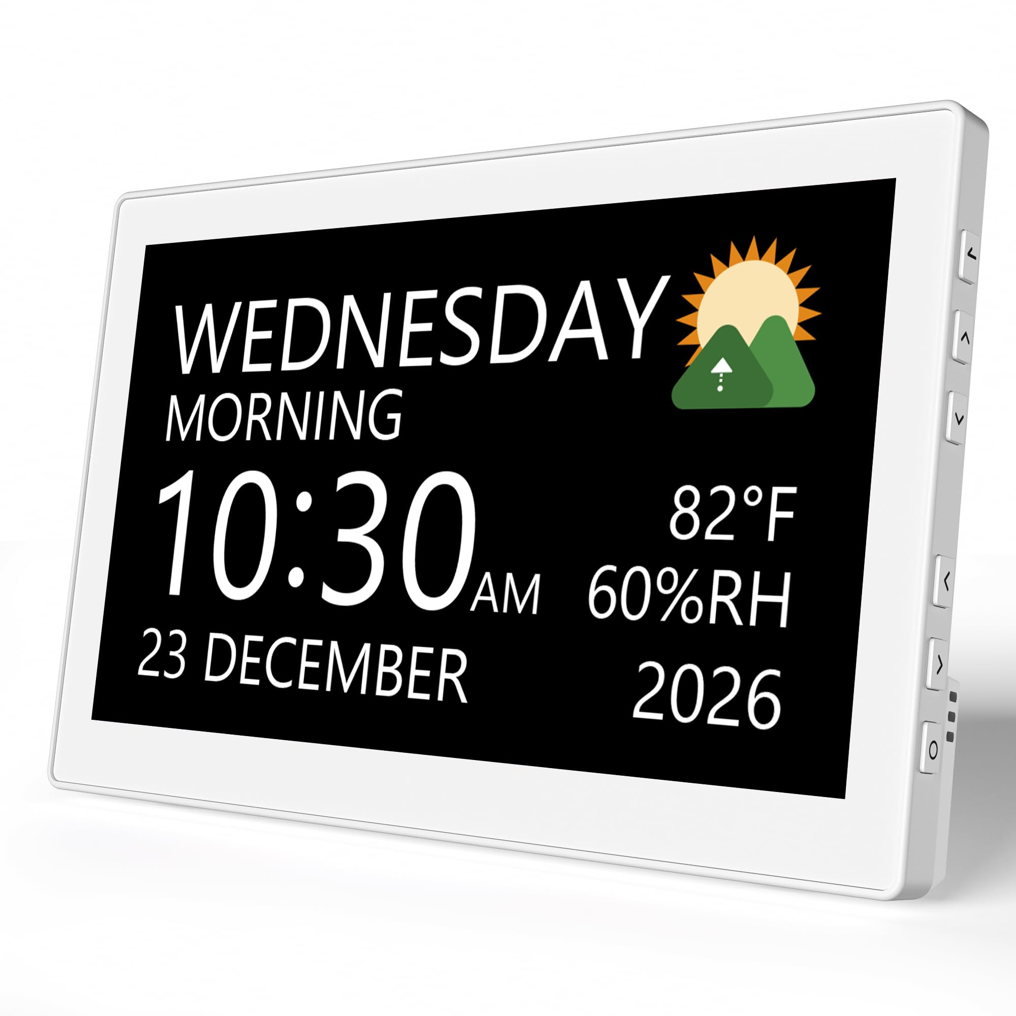 Raynic Digital Clock,10.1 Inch Large Display Calendar Clock with 12 Themes, 20 Alarms, 20 Reminders, Auto Dimming, 12/24 Hours f