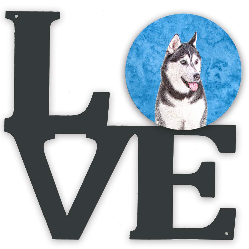 Blue Alaskan Malamute Metal Wall Artwork LOVE KJ1224BUWALV