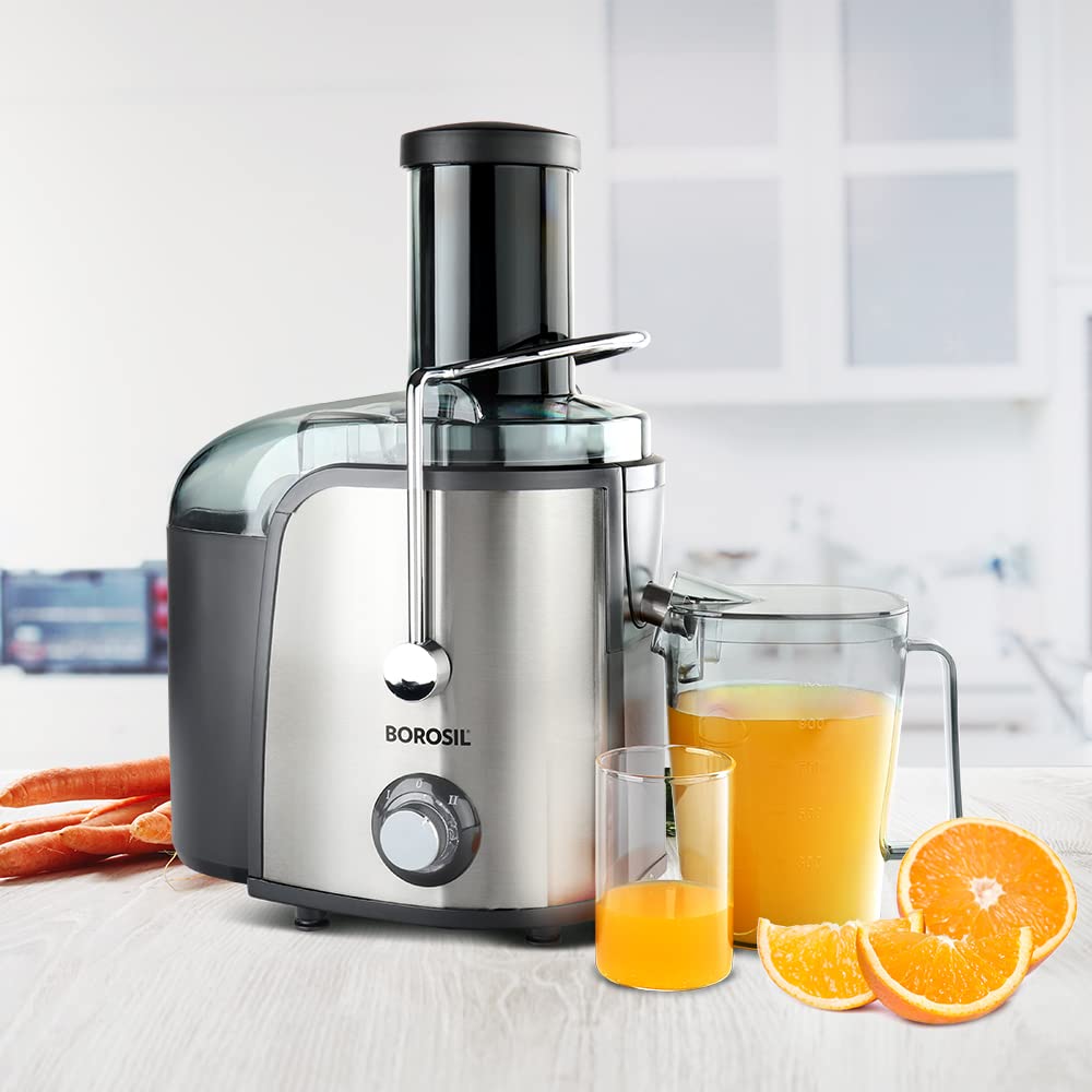 Borosil Primus Plus Juicer Mixer Grinder | Made In India | Centrifugal Juicing Technology | 2 Jars With Pulp Collector | 3 Speed