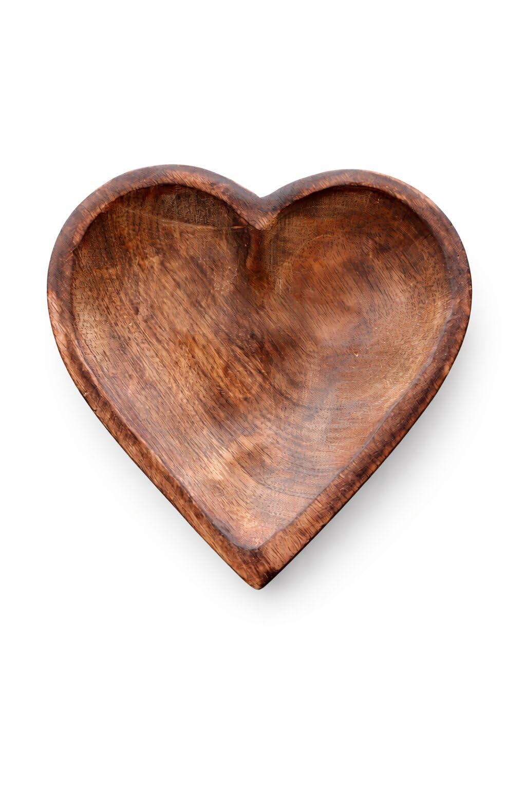 Auranest Decors Wooden Heart Shape Serving Tray 10 Inch Large | Decorative Snack & Tea Tray For Dining Table | Romantic Gift Tra