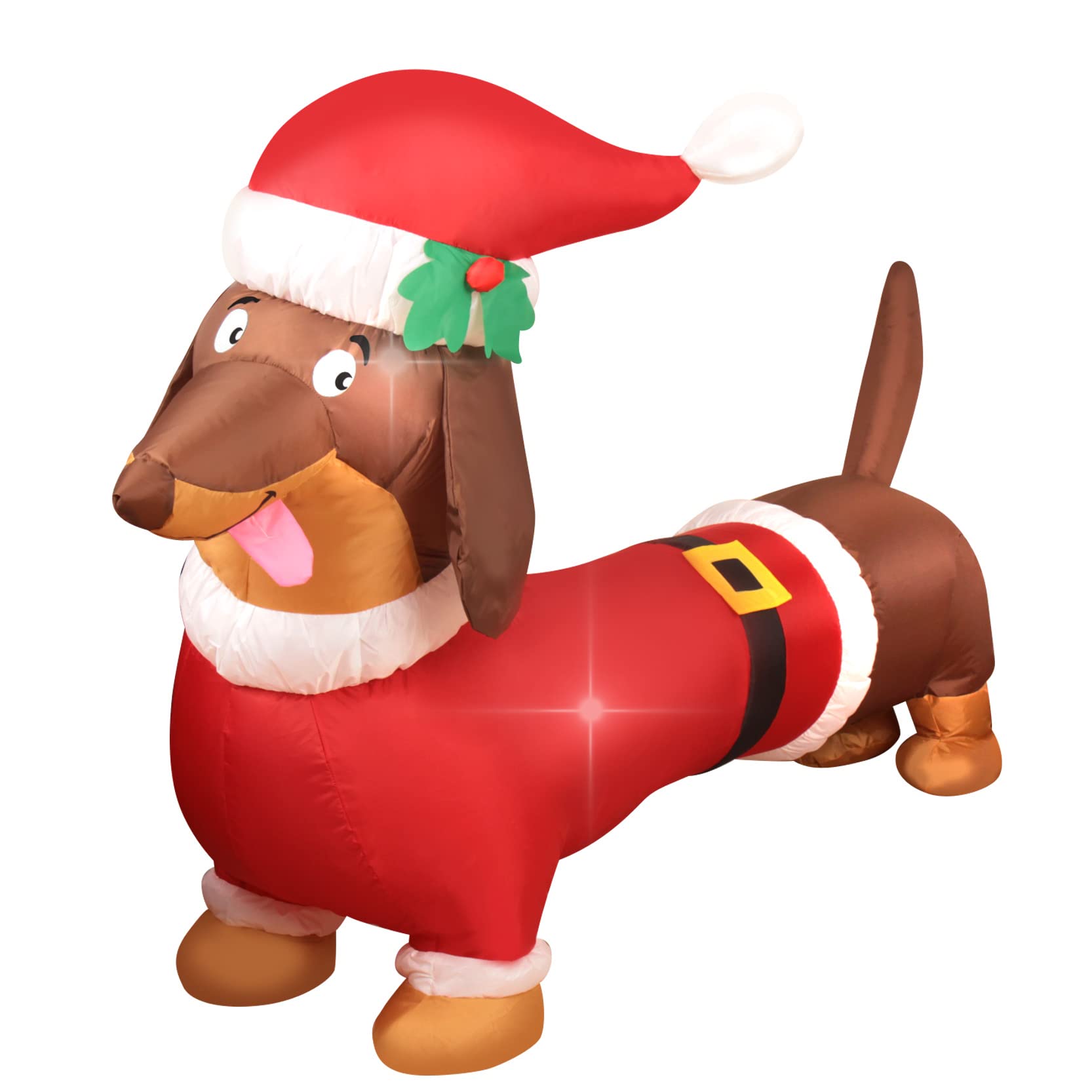 Decfine Christmas Inflatable Snowman/Nutcracker/Santa Claus Lighted Blow Up Christmas Yard Decoration with Built in Fan and Anch