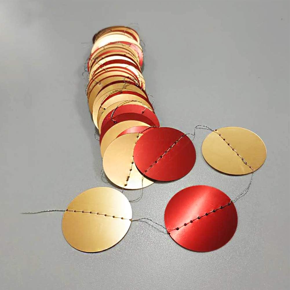 Cheerland Gold Maroon Party Decorations Scarket Red Circle Dots Garland Streamer Hanging Backdrop Wedding Birthday Engagement Bridal Shower Bachelorette Graduation Chinese New Year Decor