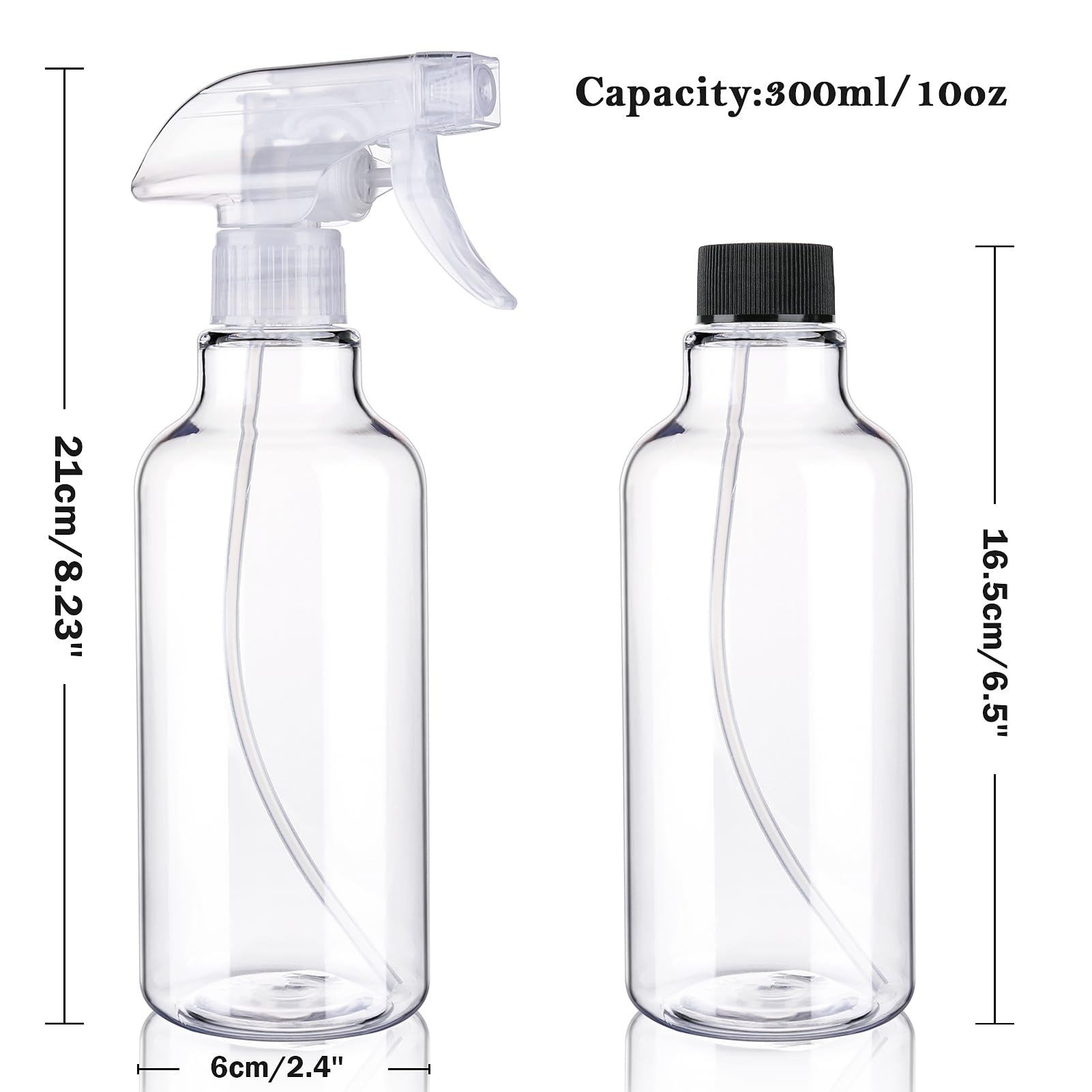 3 Pack Plastic Spray Bottles Empty Spray Bottle 10Oz/300Ml Heavy Duty Spraying Bottles Mist/Stream Water Bottle For Cleaning Sol