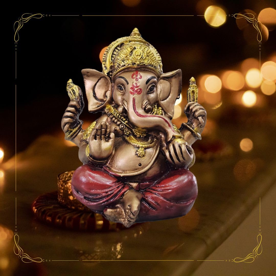 Homesta Divine Ganesha Statue | Ganesha Murti Ganpati Idol For Home Decor Statue | Pooja Lord Ganesh Figurine | House Warming Gi