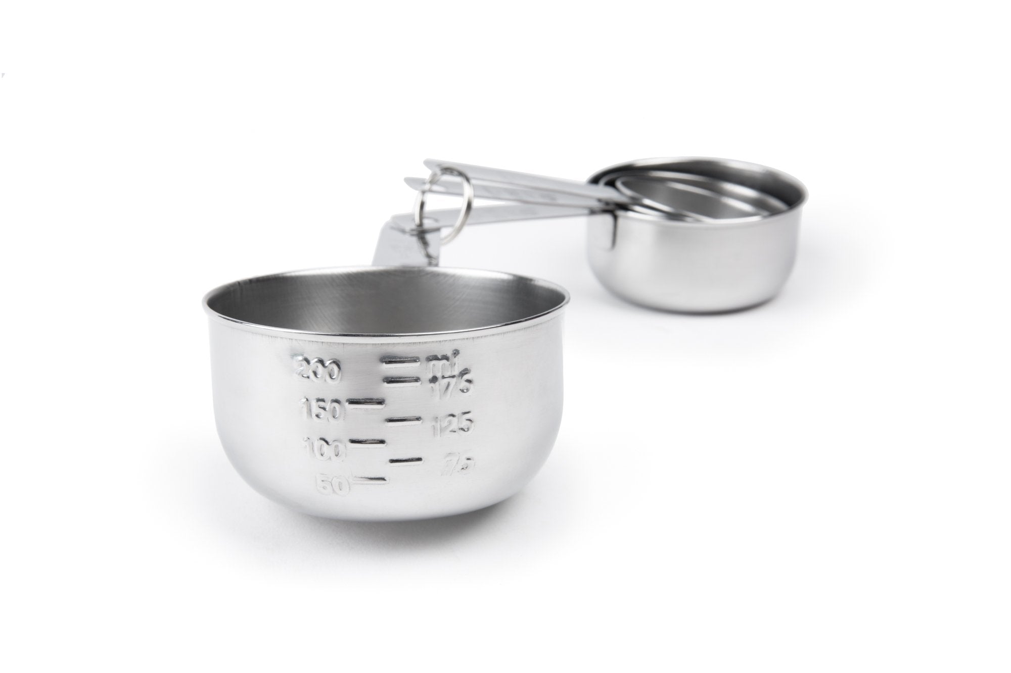 Fox Run Brands Stainless Steel Measuring Spoons, 4 Piece Cup Set, Silver