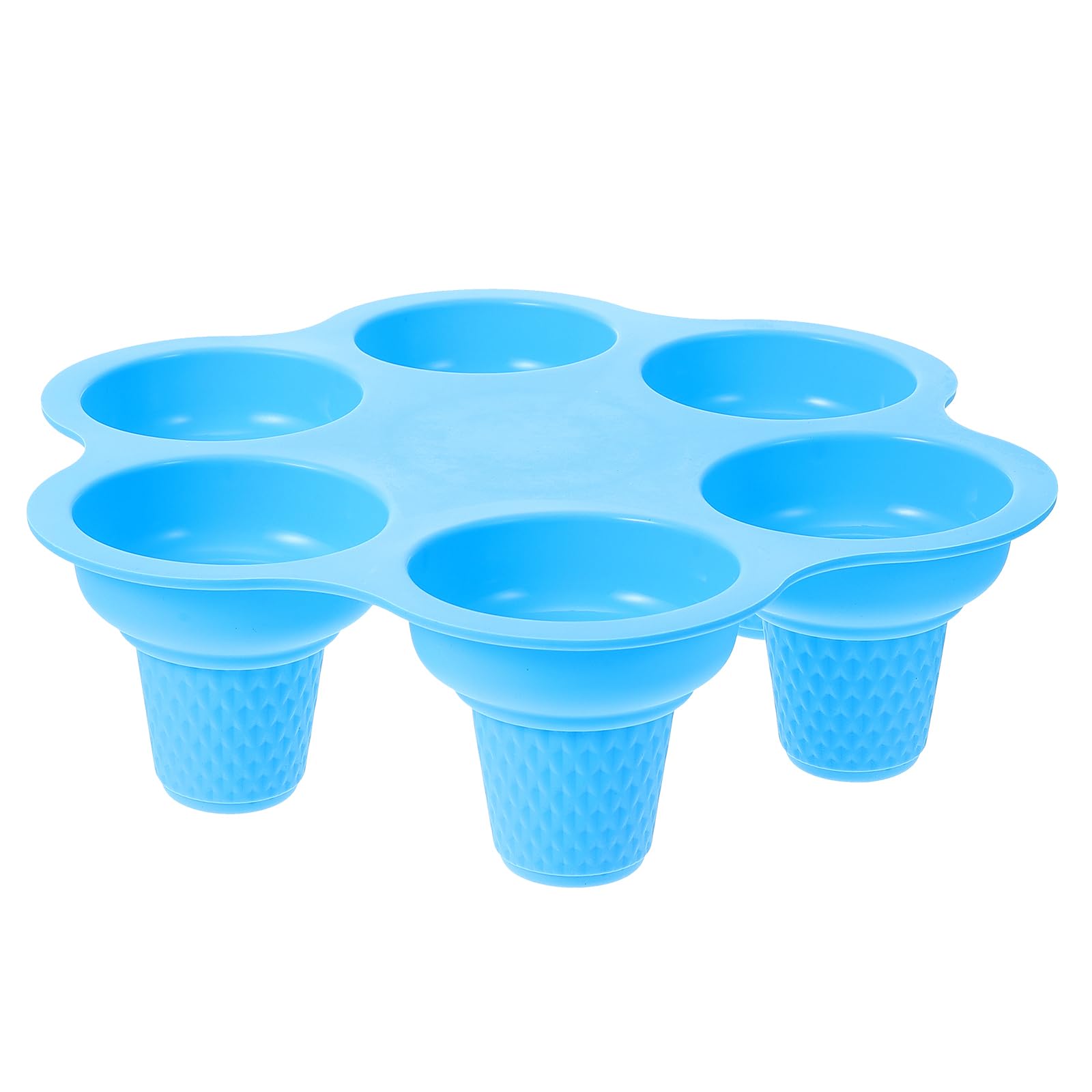 Hemoton Silicone Gummy Molds Ice Cream Cone Silicone Cake Cup 6- Hole Popsicle Molds Baking Ice Cube Tray Ice Molds Maker For Di