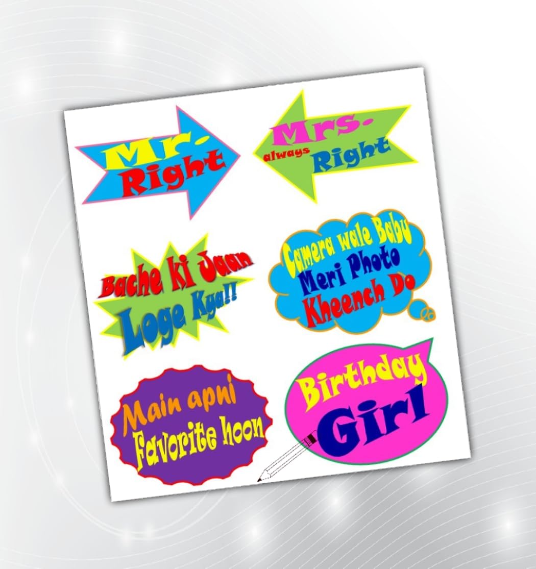 PartyStuff Family Theme Props  Family Speech Bubbles 1 (6 Cards)