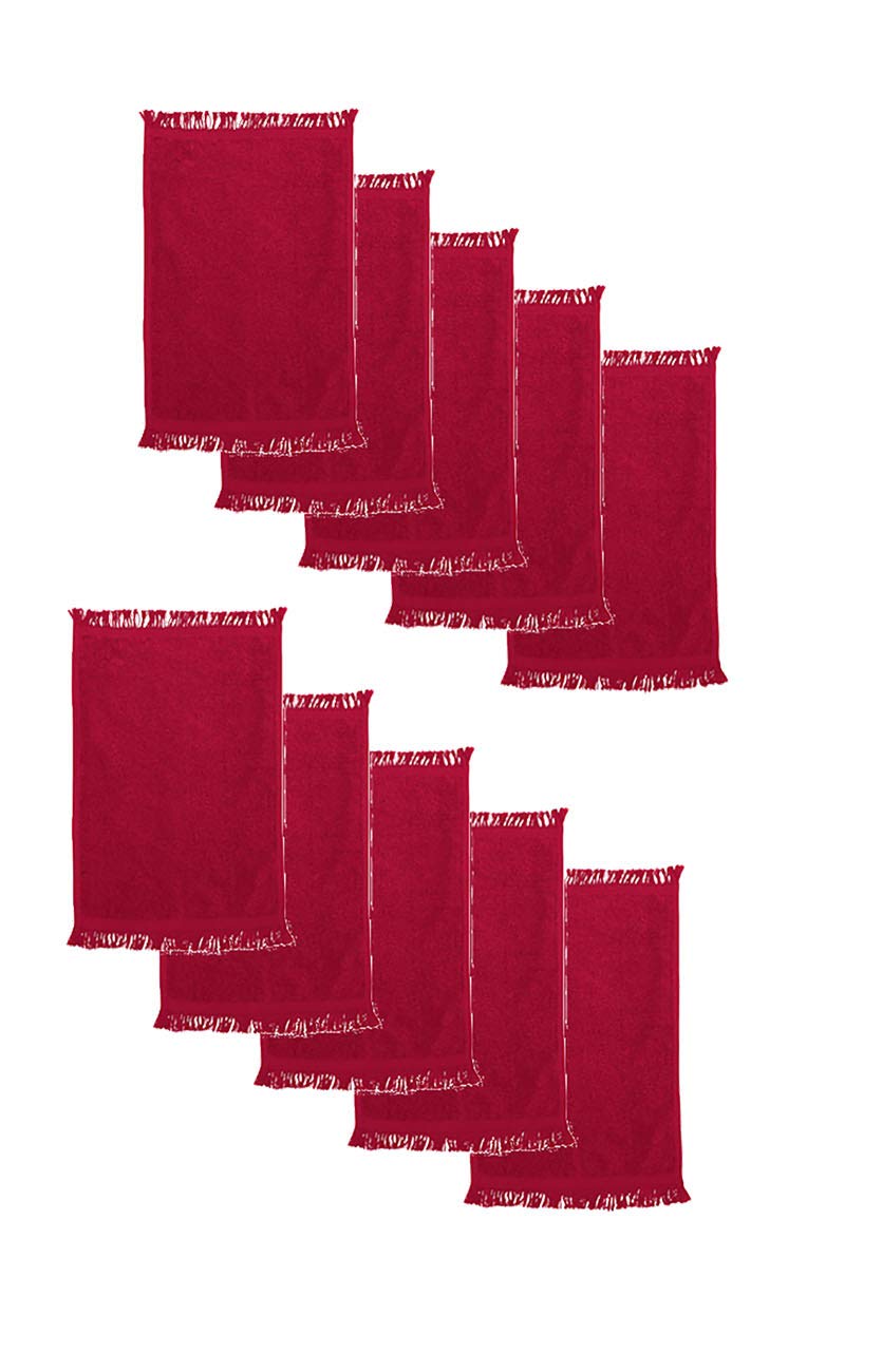 Q-Tees - Fringed Reversible Fingertip Towel Size: 11 W x 18 L (10 Pack)