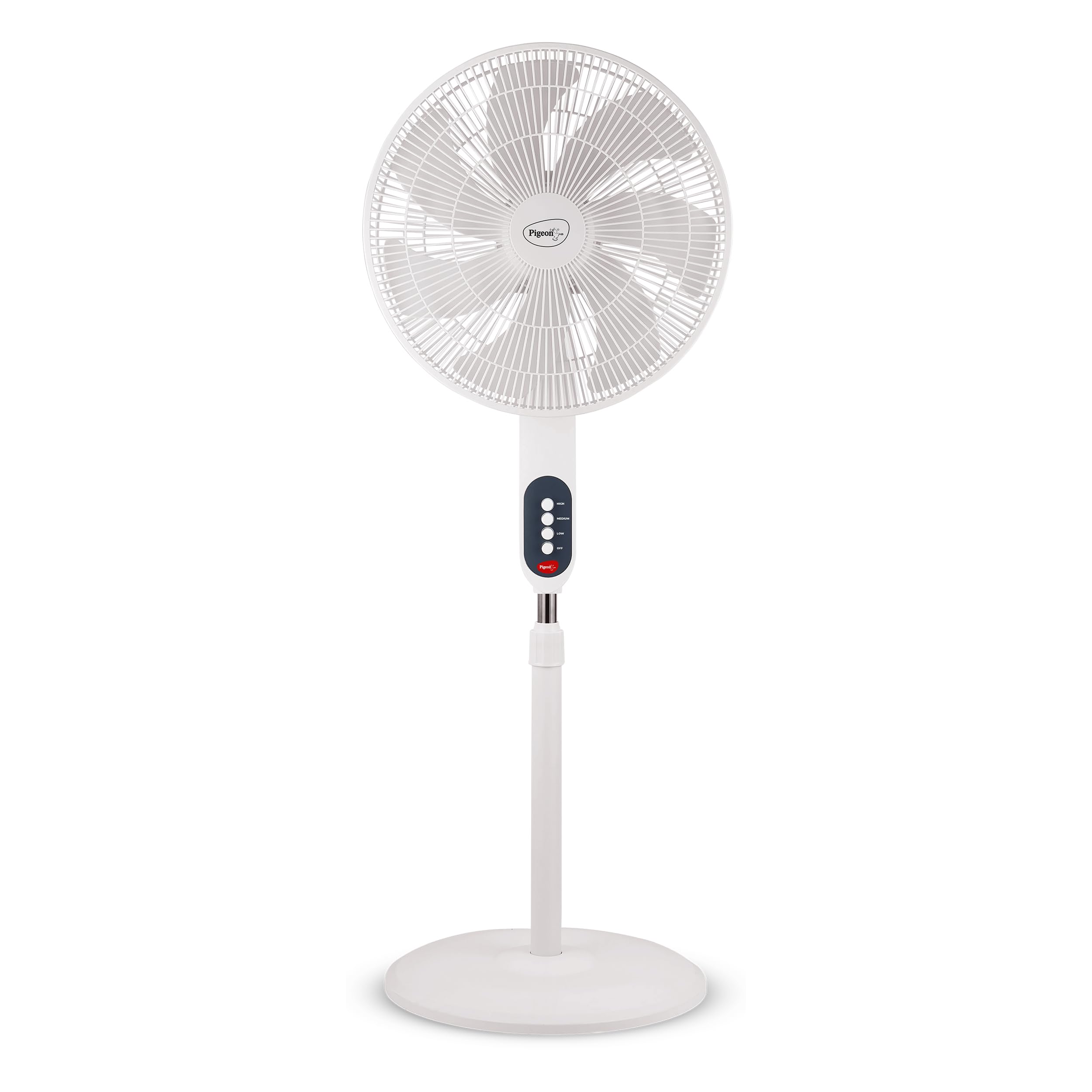 Pigeon Electric Fan Controller Fantastic Pedestal Fan For Home And Office | High Speed Airflow | 7 Blades | 3 Speed Modes | Whit
