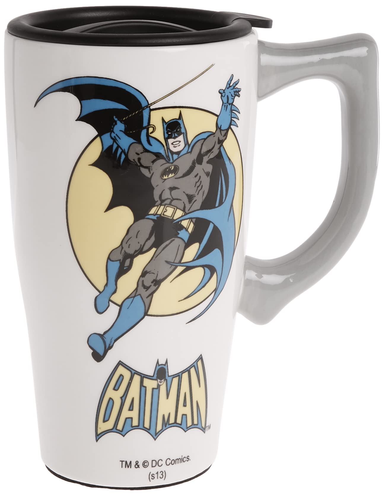 Spoontiques - Ceramic Travel Mugs - Batman Cup - Hot or Cold Beverages - Gift for Coffee Lovers
