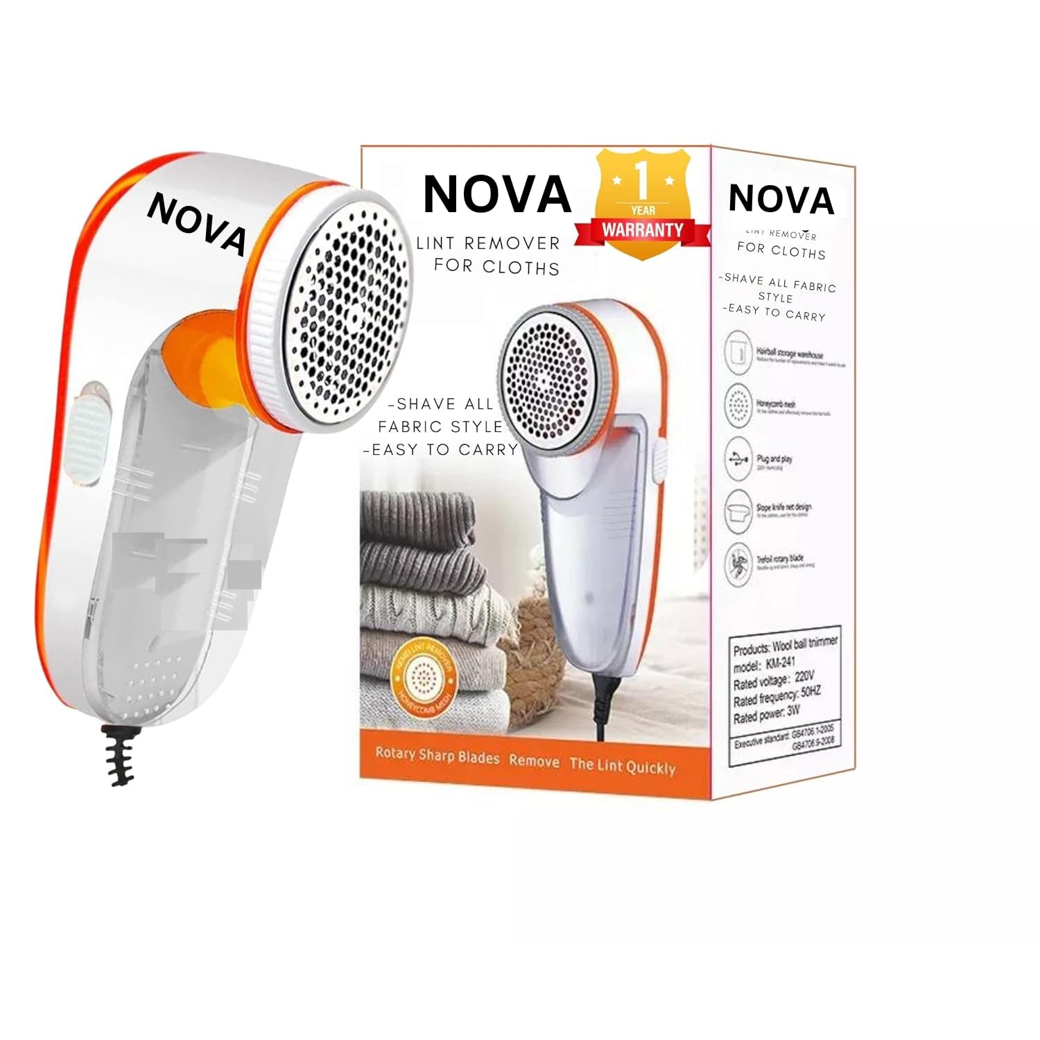 Nova Lint Remover For Clothes  Fabric Shaver For Woolen Sweaters, Blankets, Jackets, Burr & Pill Remover For Carpets And Clothe