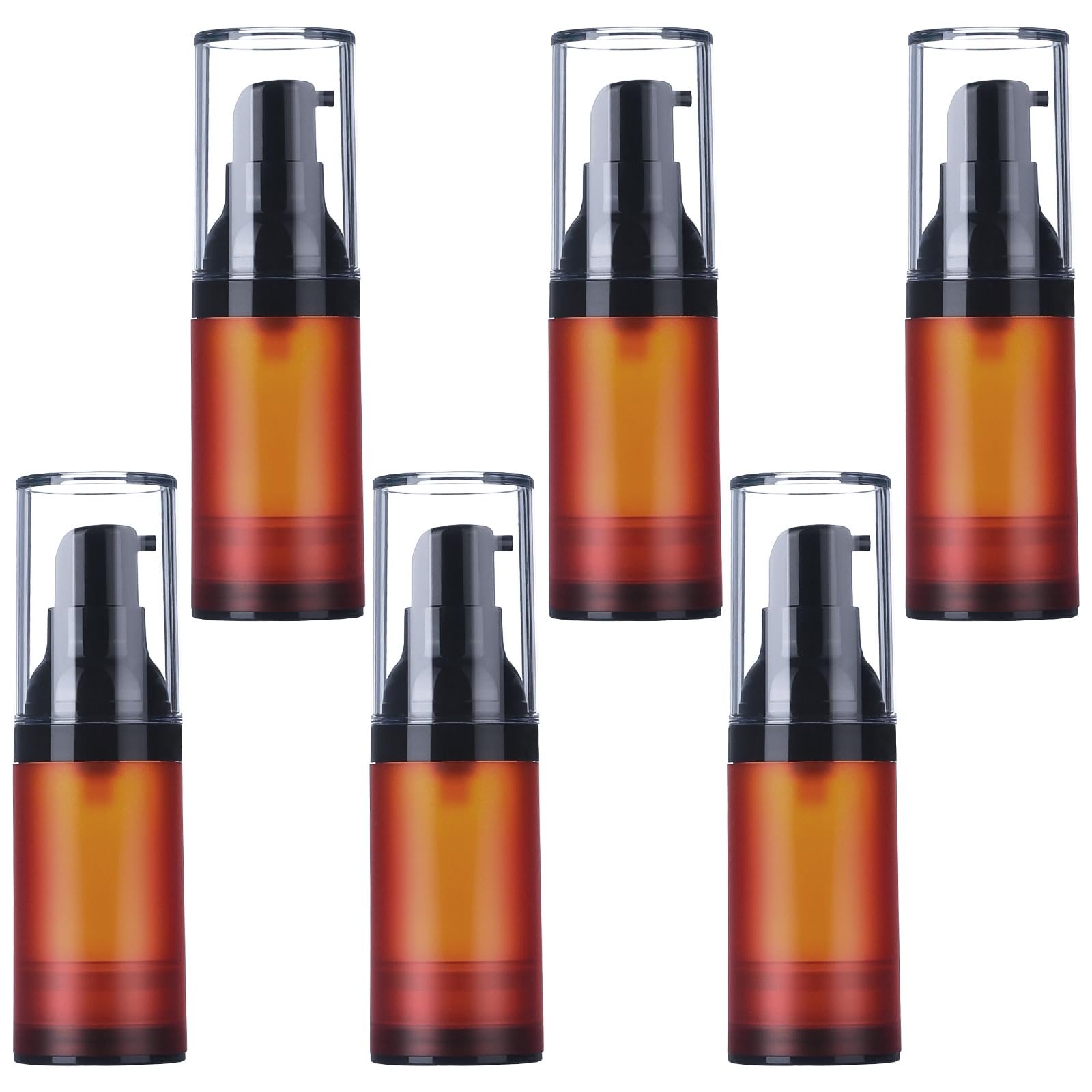 Ronrons Brown Airless Pump Bottles, 1.7 Oz Travel Bottles Small Pump Bottle Dispenser Leakproof Cosmetic Containers For Foundati