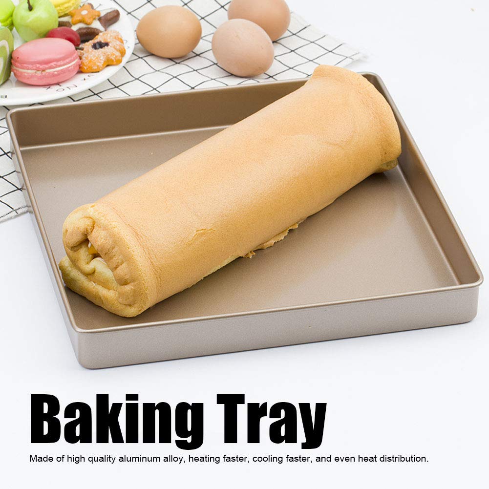 Baking Pan 28X28X3Cm Gold Aluminum Alloy Shape Non Stick Baking Tray Bread Pizza Tray Cookie Sheet Baking Tool