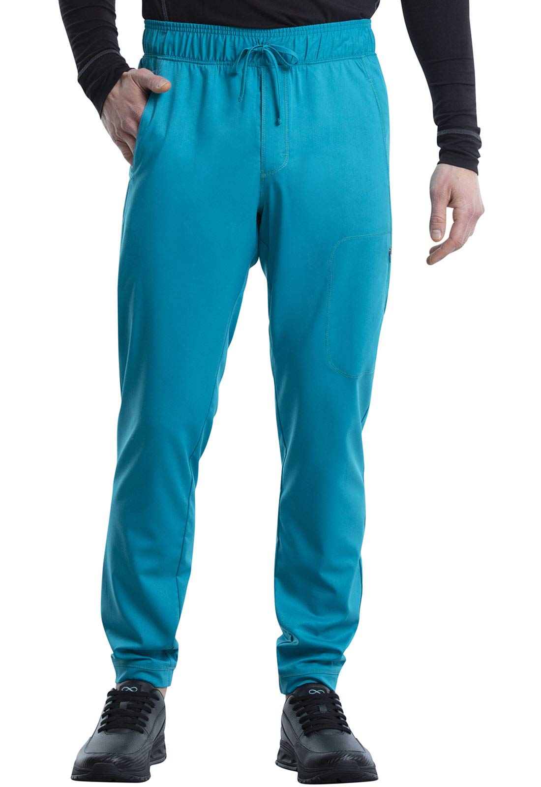 Cherokee Men Scrubs Pant Workwear Revolution Natural Rise Jogger Ww012, S, Teal Blue