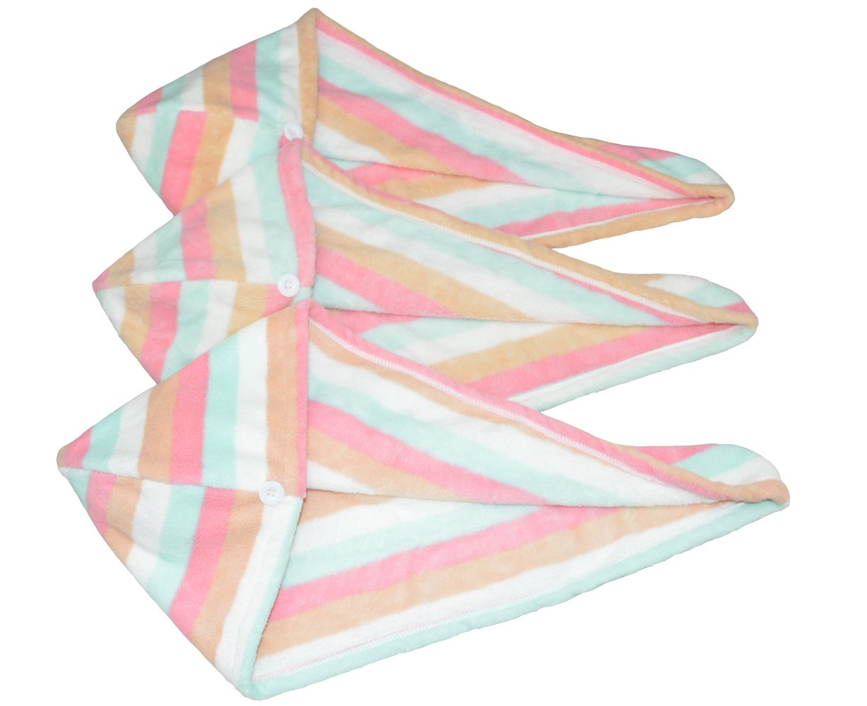 HOPESHINE Women's Soft Shower Hair Towel Twist Hair Turban Wrap Drying Cap Great Gift for Women (Rainbow 3-Pack)
