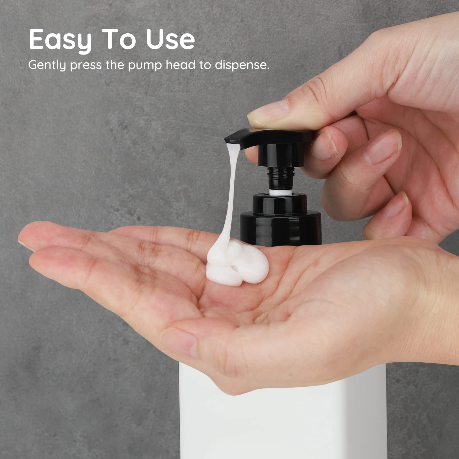 Segbeauty 4 Packs Bathroom Soap Dispenser, 16.9Oz Refillable Shampoo And Conditioner Bottles, 500Ml Empty Plastic Square Press P