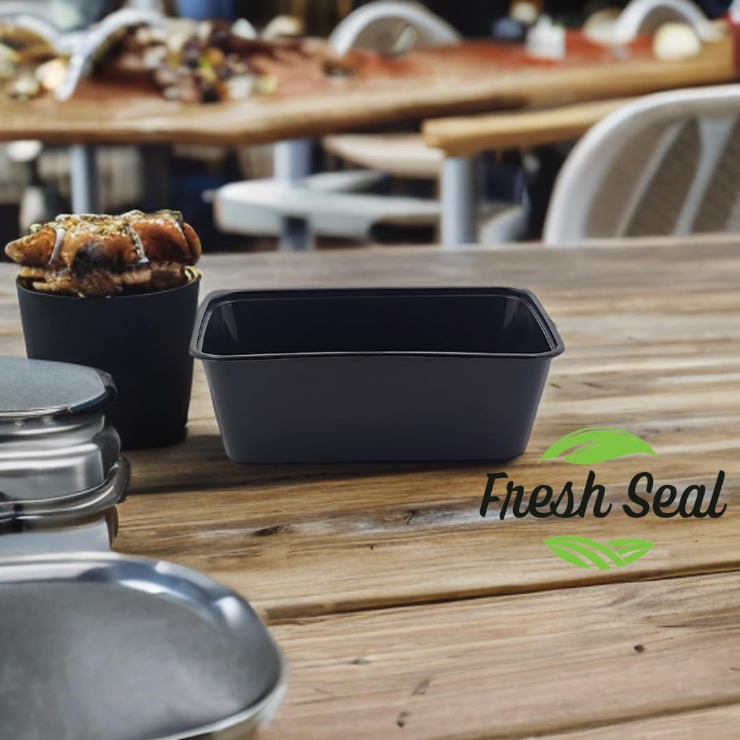 Fresh Seal Reusable Rectangle Plastic Food Storage Containers With Lids- Fridge, Microwave Safe- Ideal For Food Delivery, Kitche