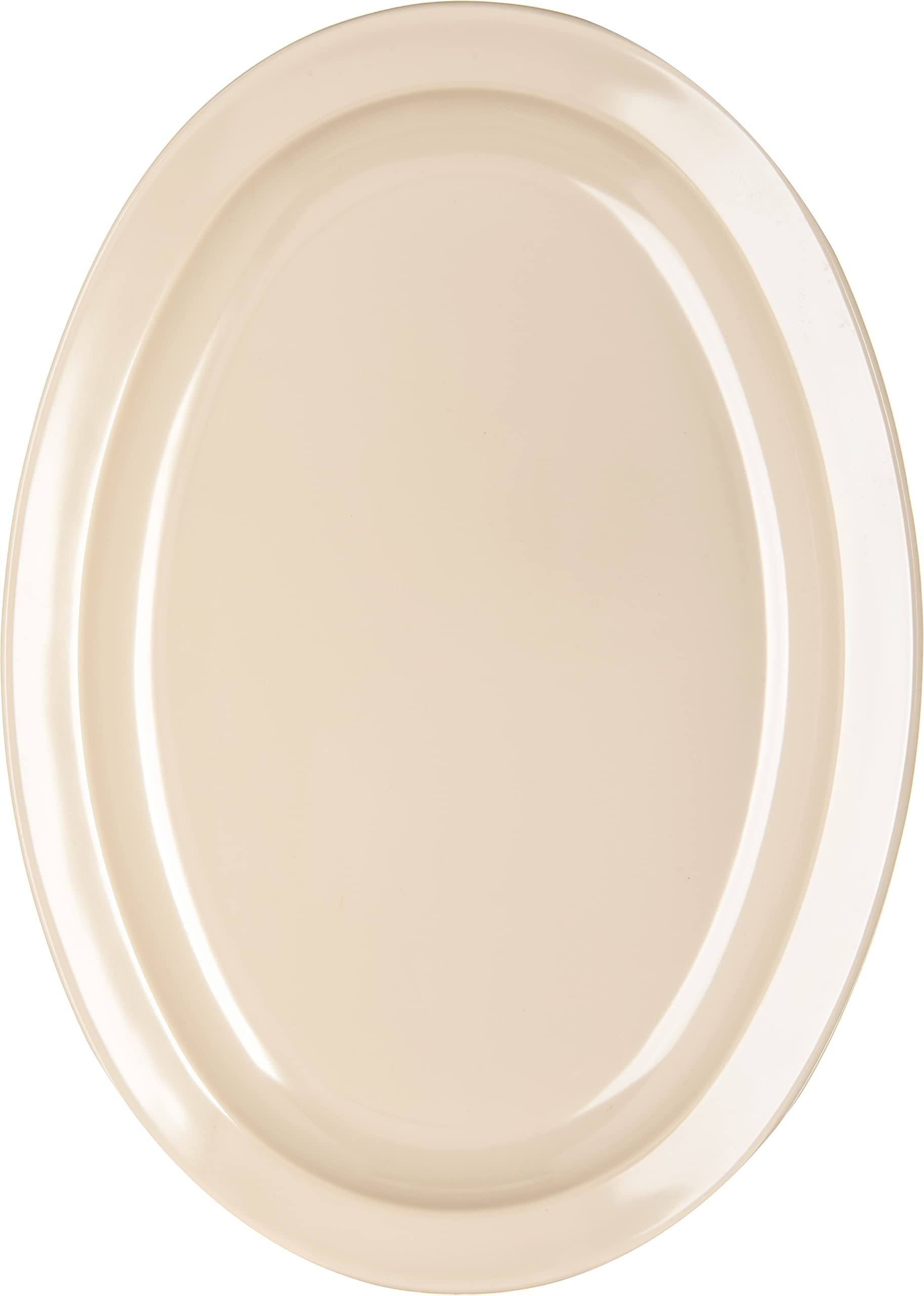 Carlisle Foodservice Products Kingline Plastic Oval Platter Oval Tray For Home And Restaurant, Melamine, 13.5 Inches, Tan, (Pack