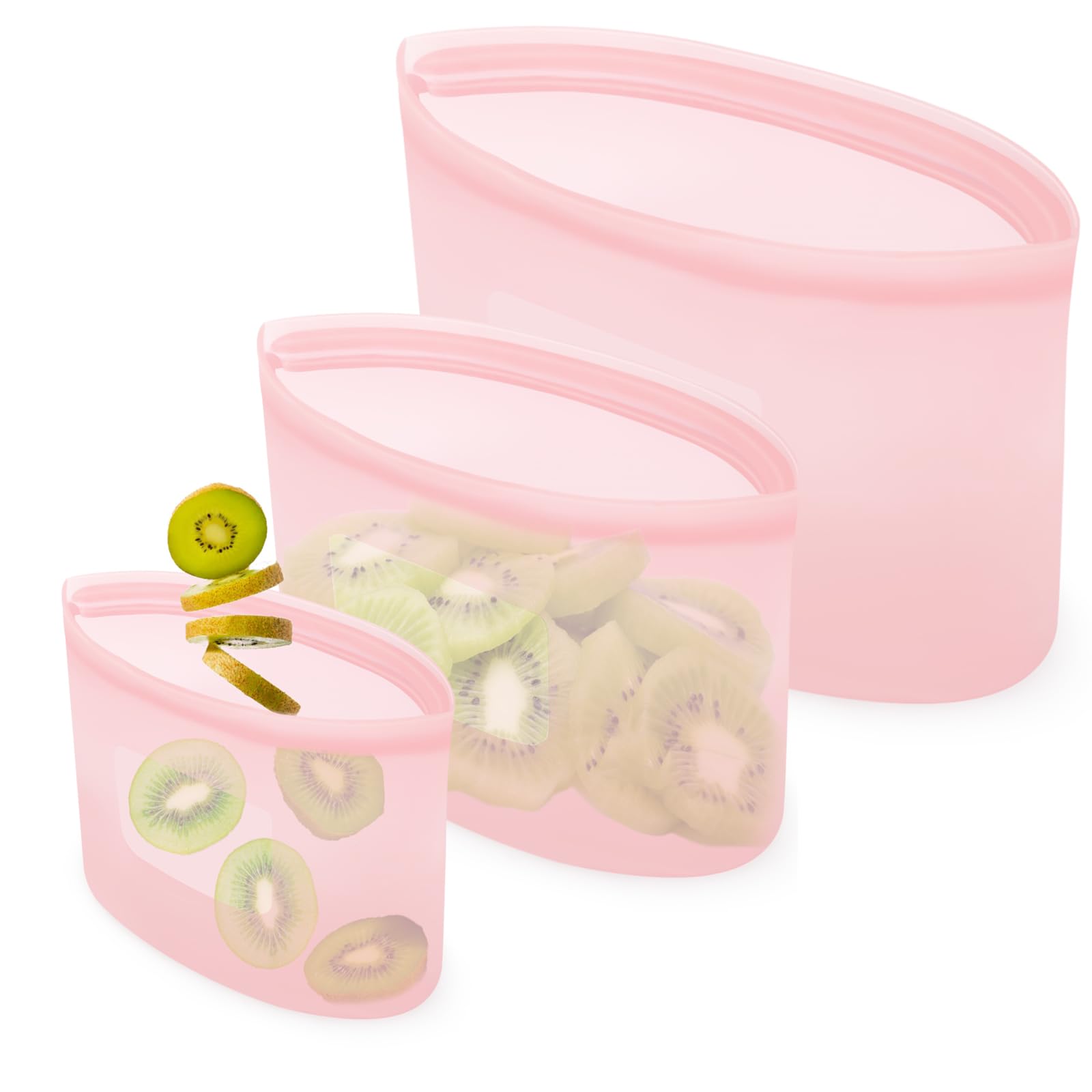 Reusable Silicone Storage Containers Bags Dishwasher Microwave Safe, BPA Free Silicone Bags, Reusable Gallon Freezer Bags for Sa