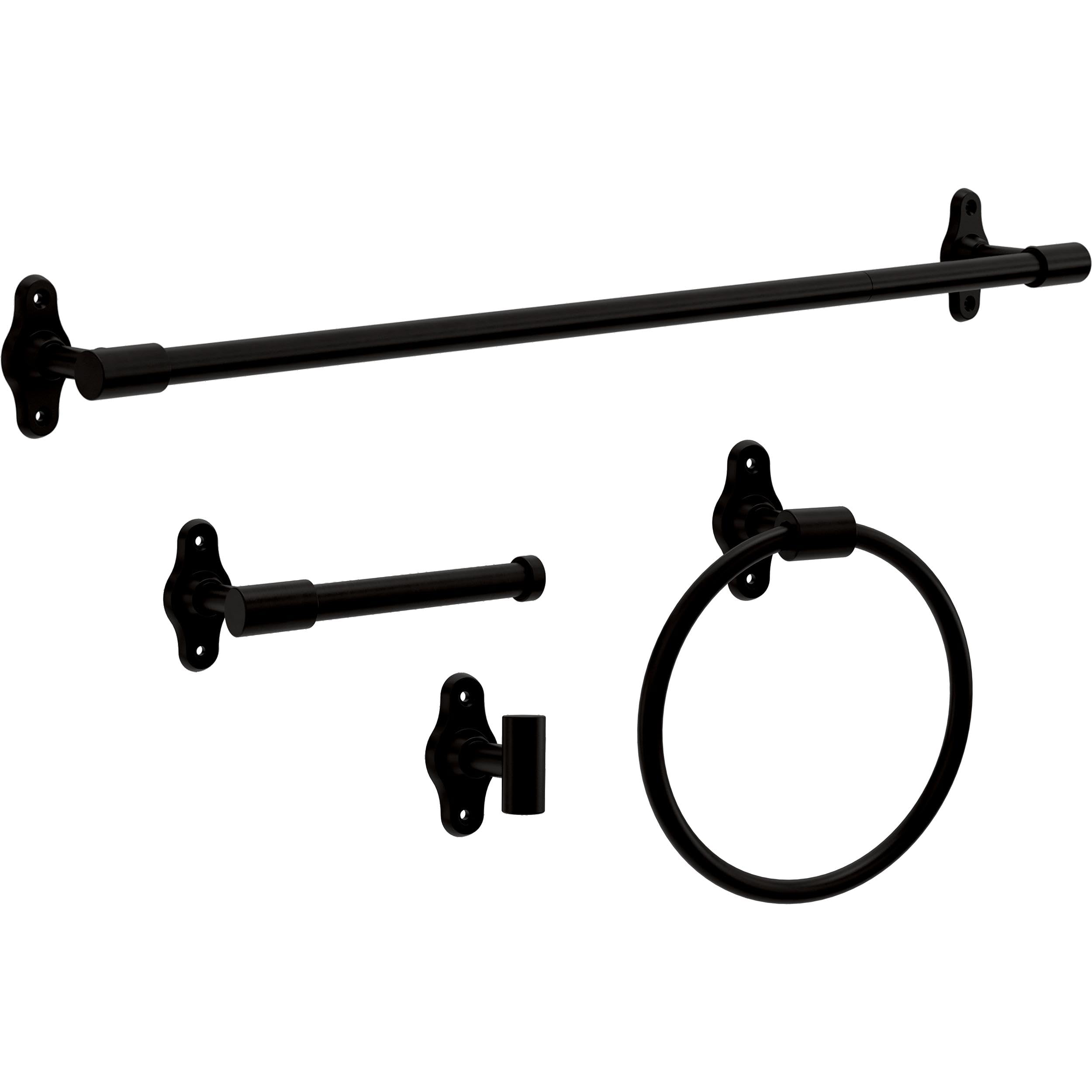 Franklin Brass Calloway (1-Pack) Toilet Paper Holder Matte Black Euro Tissue Roll Holder Single Post Toilet Tissue Holder Wall B
