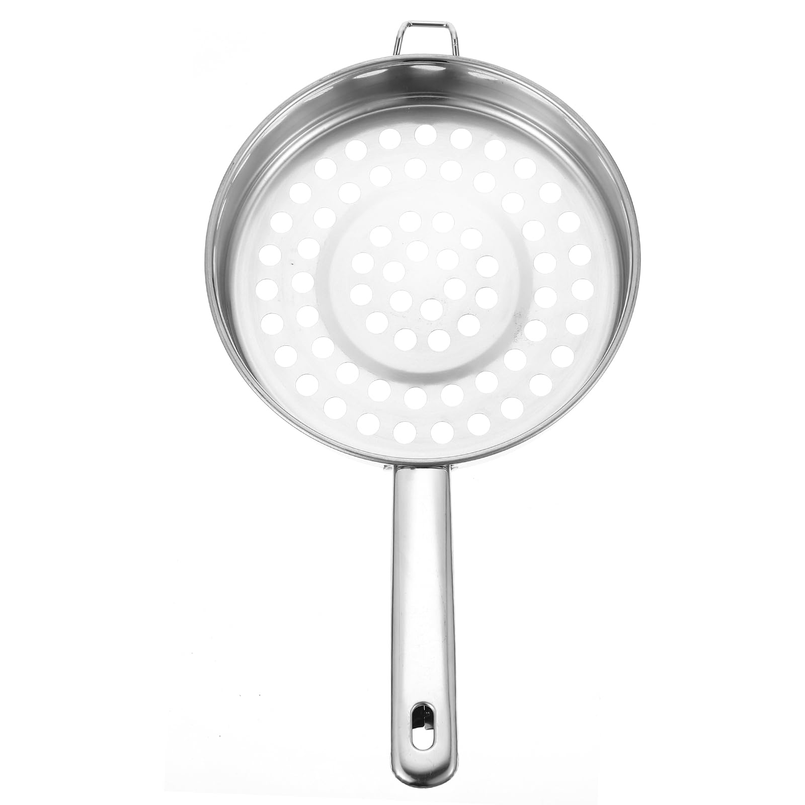 Housoutil Stainless Steel Large Hole Colander Spoon Flat Bottom Mesh Strainer for Hot Pot Shrimp Dumplings Stews 15.74 Inch Kitc