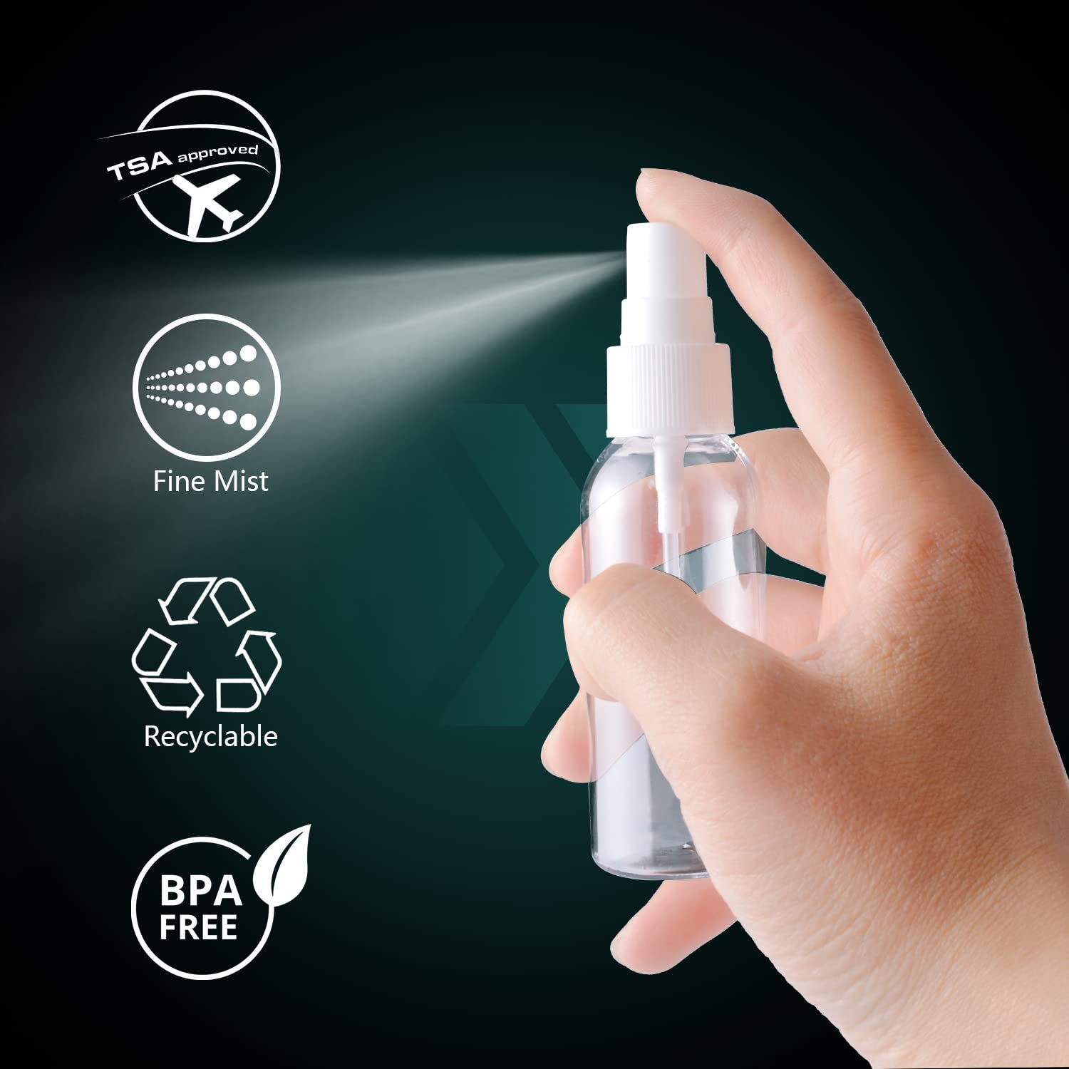 Zoizocp Spray Bottles, 4Oz/120Ml Clear Empty Fine Mist Plastic Mini Travel Bottle Set, Small Refillable Liquid Containers With 2