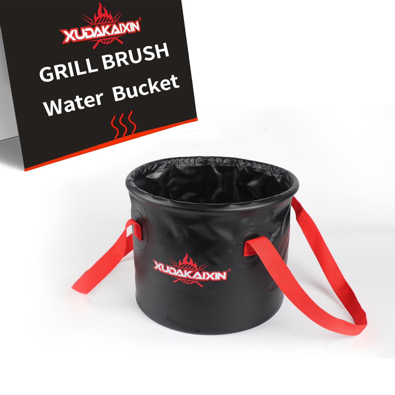 XUDAKAIXIN Grill Brush Collapsible Water Bucket for Grill Cleaning, Camping,and Outdoor Activities (Only Water Bucket No Grill B
